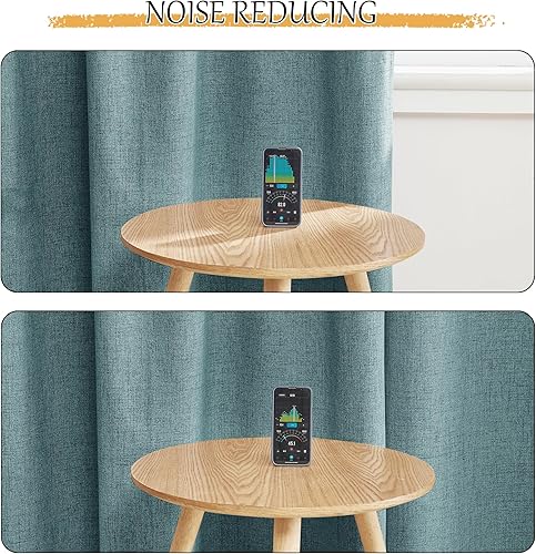 Miniatura 5 de StangH Cortinas de ventana de dormitorio con forro, cortinas de lino 100% opacas, con aislamiento térmico, divisores de habitación para comedor,