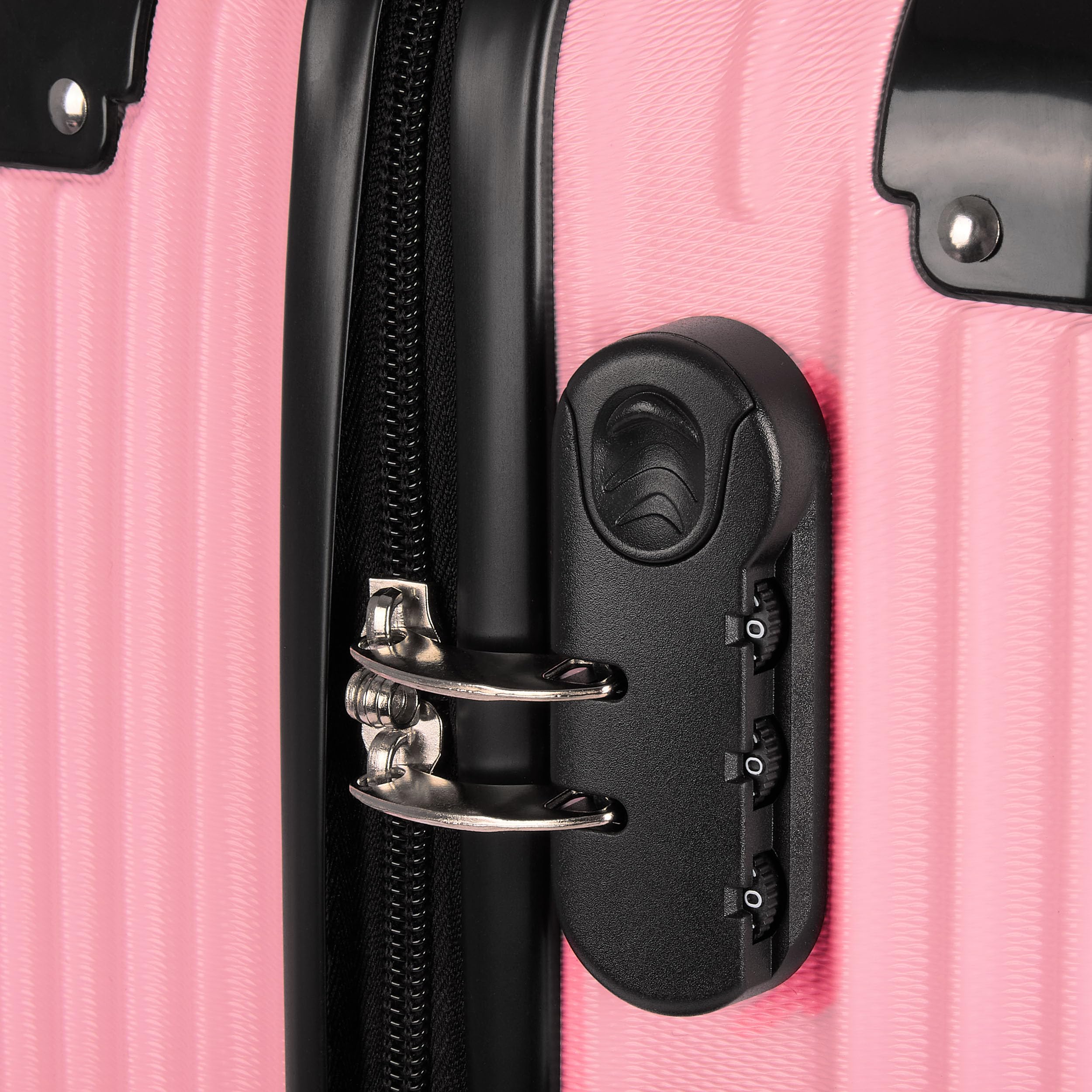 BRUBAKER Kofferset London - 3 teiliges Reisekoffer Set inklusive Handgepäck - Hartschalen Koffer mit Zahlenschloss, 4 Rollen und Komfort Tragegriffen - ABS Boardcase Trolleys (M, L, XL - Rosa)