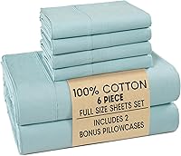 Vista 117 de Casa Platino Juego de sábanas tamaño Queen – Sábanas 100% algodón tamaño Queen refrescantes con 4 fundas de almohada, sábana bajera de bolsillo