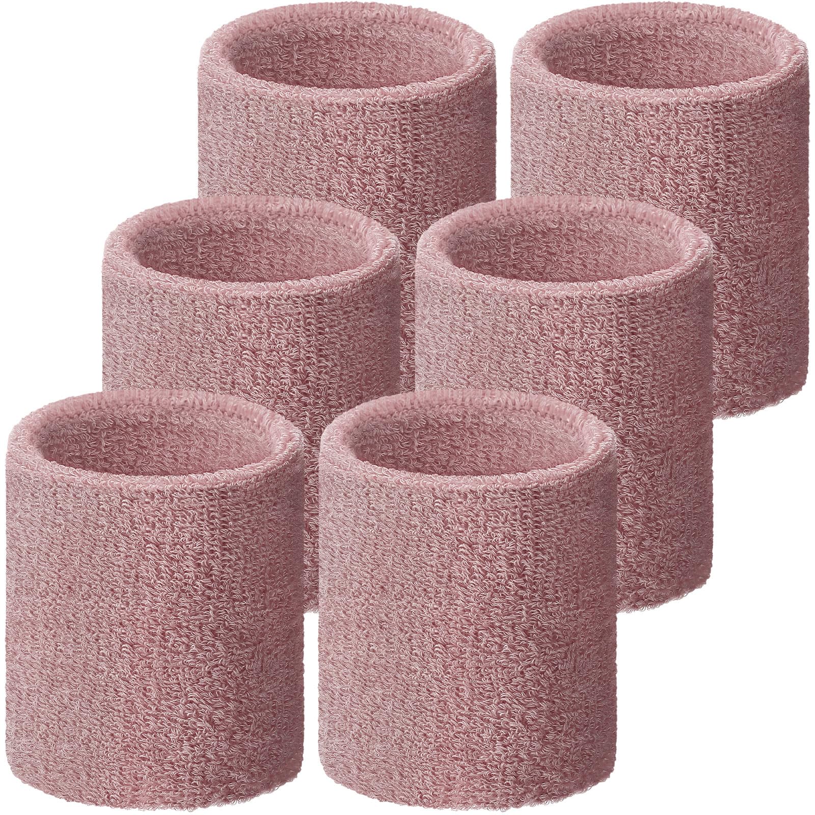 Willbond Wrist Sweatbands, Sports Sweatbands for Competition, Sweat Absorbent, for Basketball, Tennis, Football, Running and Work (Pack of 6)