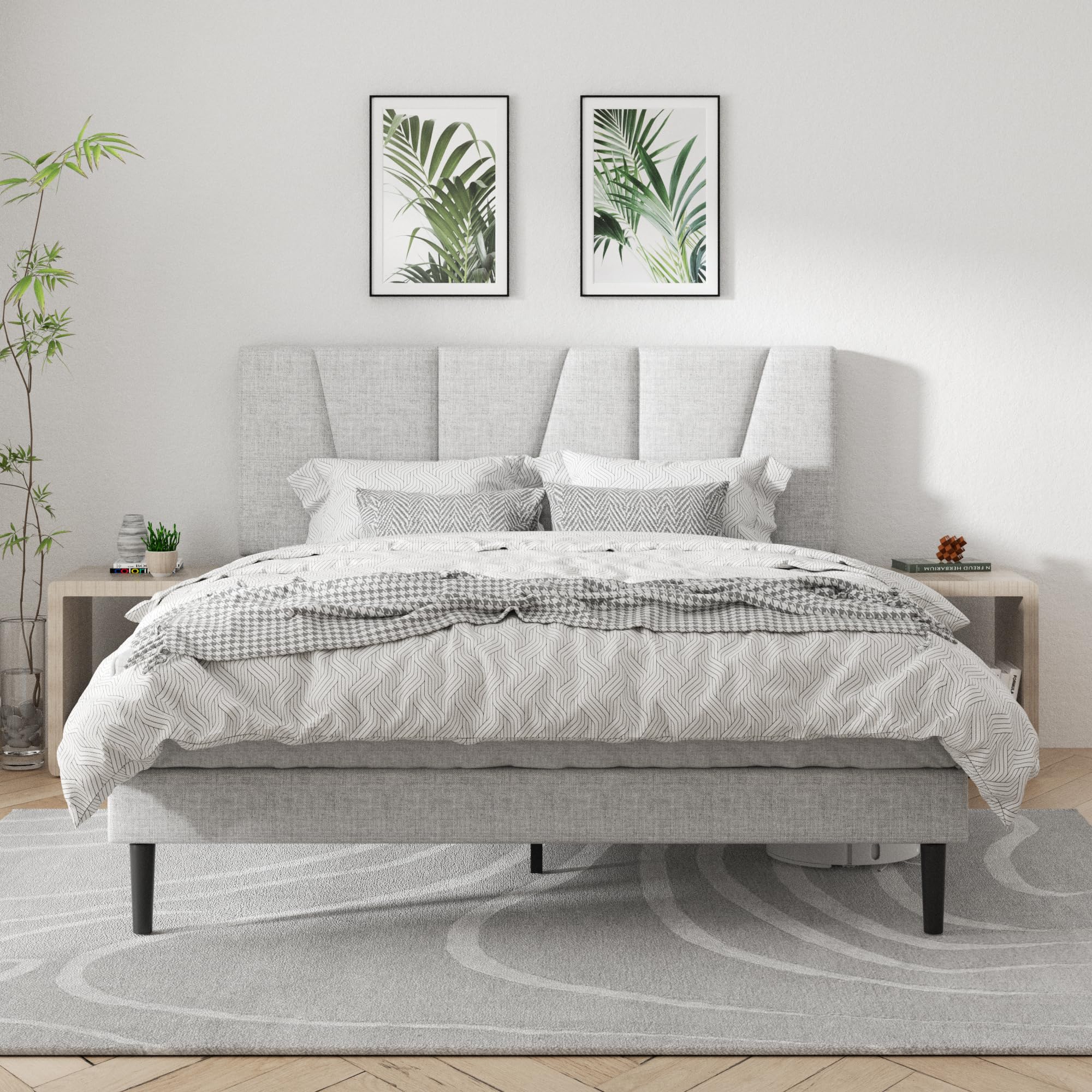 ラグシート/サイズ：220x295cm。 Queen1. Amazon.com: Allewie Queen Size LED Platform Bed Frame with