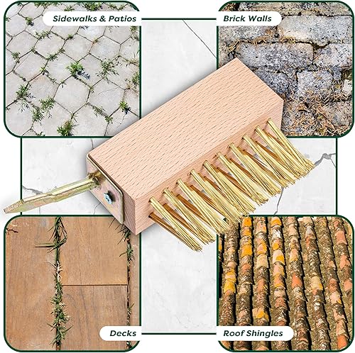 Miniatura 7 de SCRUBIT Cepillo limpiador de lechada con cable para eliminar musgo y malezas, ideal para limpiar cubiertas, adoquines, patios y pasarelas, raspador