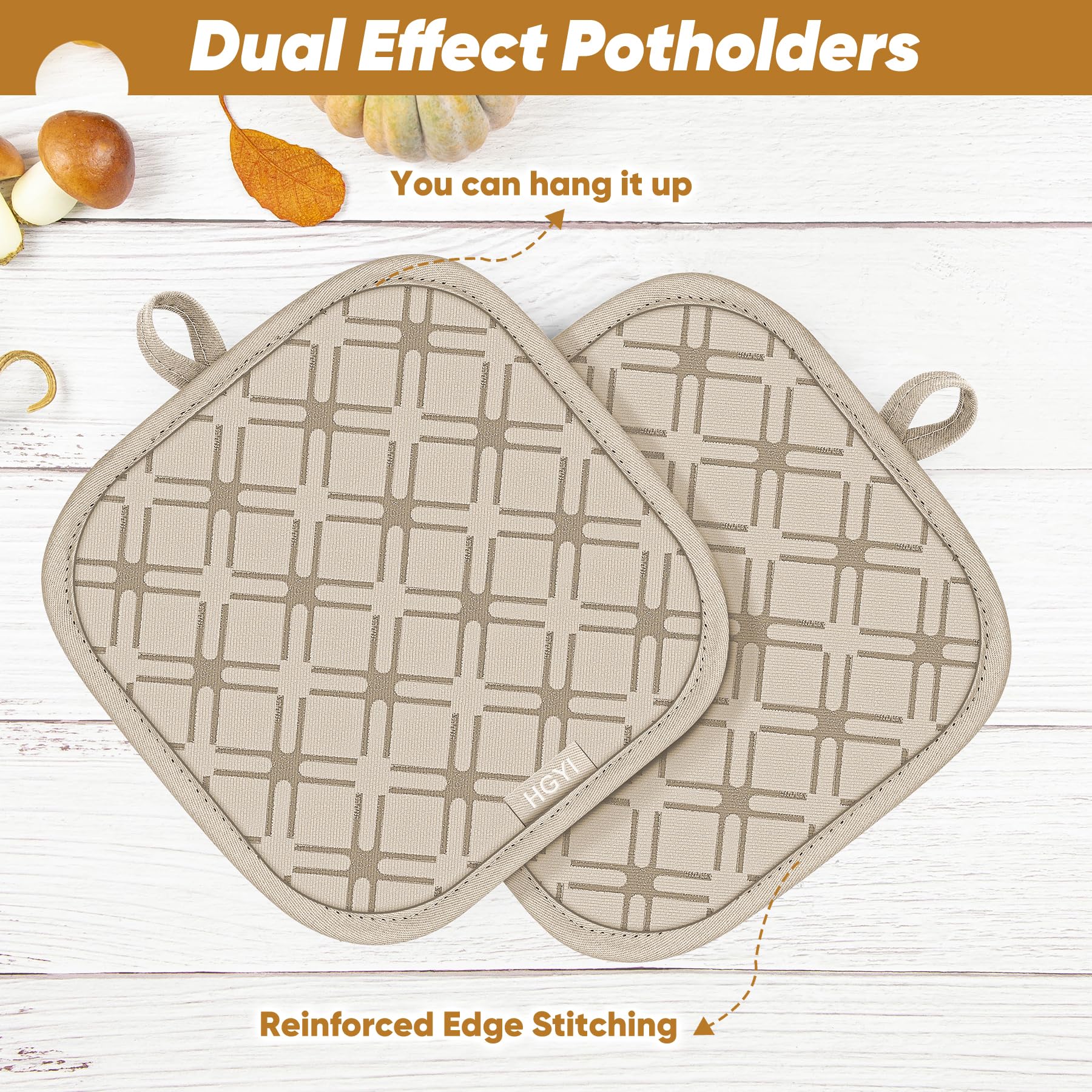 Juego de 6 manoplas de horno y soportes para ollas con paño de limpieza de microfibra, manoplas de horno de silicona y soporte para ollas, paños de cocina para cocina, guantes de horno y almohadillas
