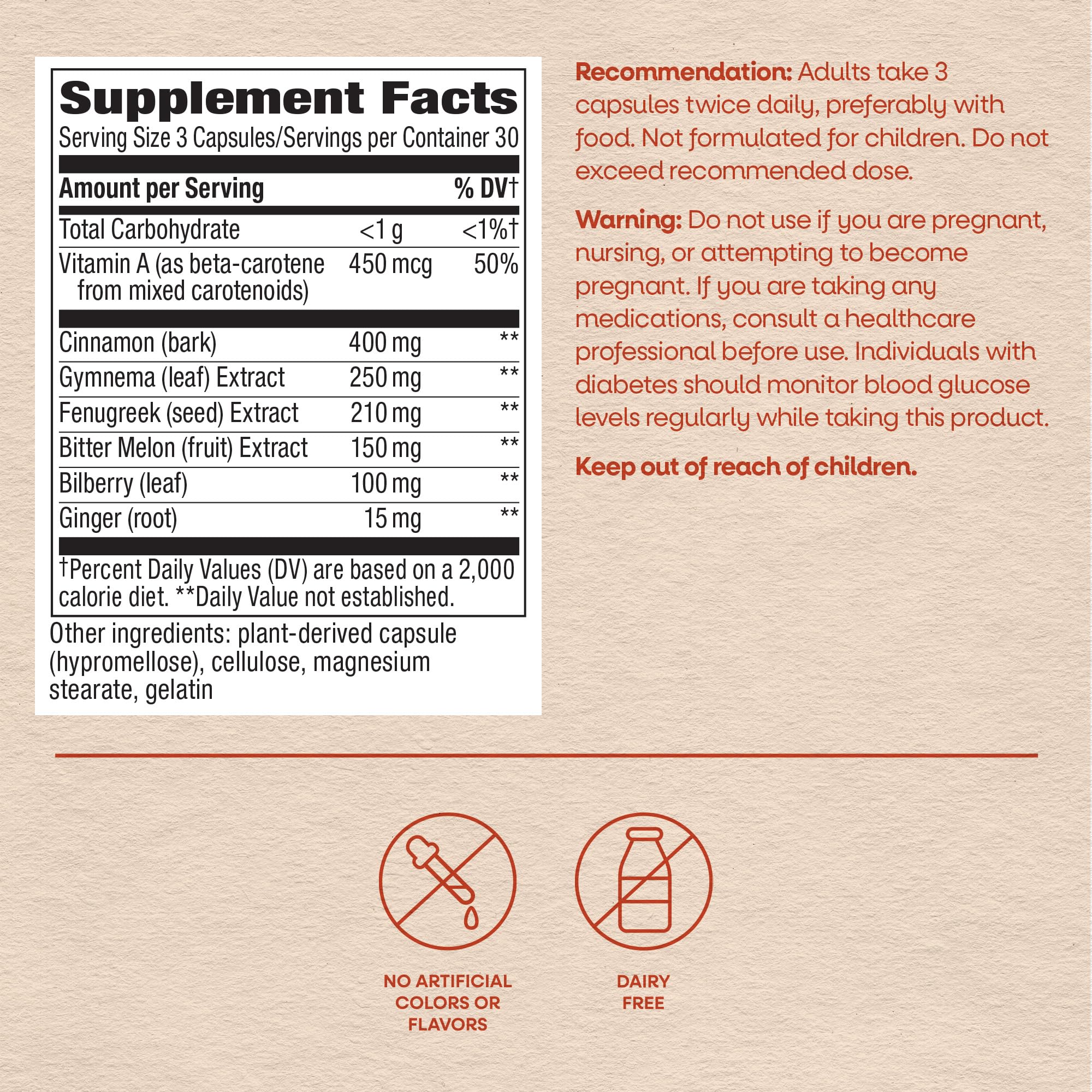 Nature's Way Blood Sugar Blend Capsules with Gymnema Extract, 90 ct — Amazon image 6