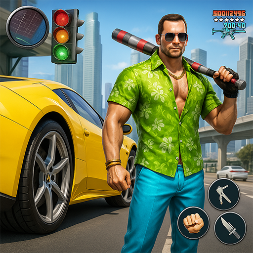 Gangster Crime GTA 5 Open World Simulator Games: Racing and Driving Car Games 2025