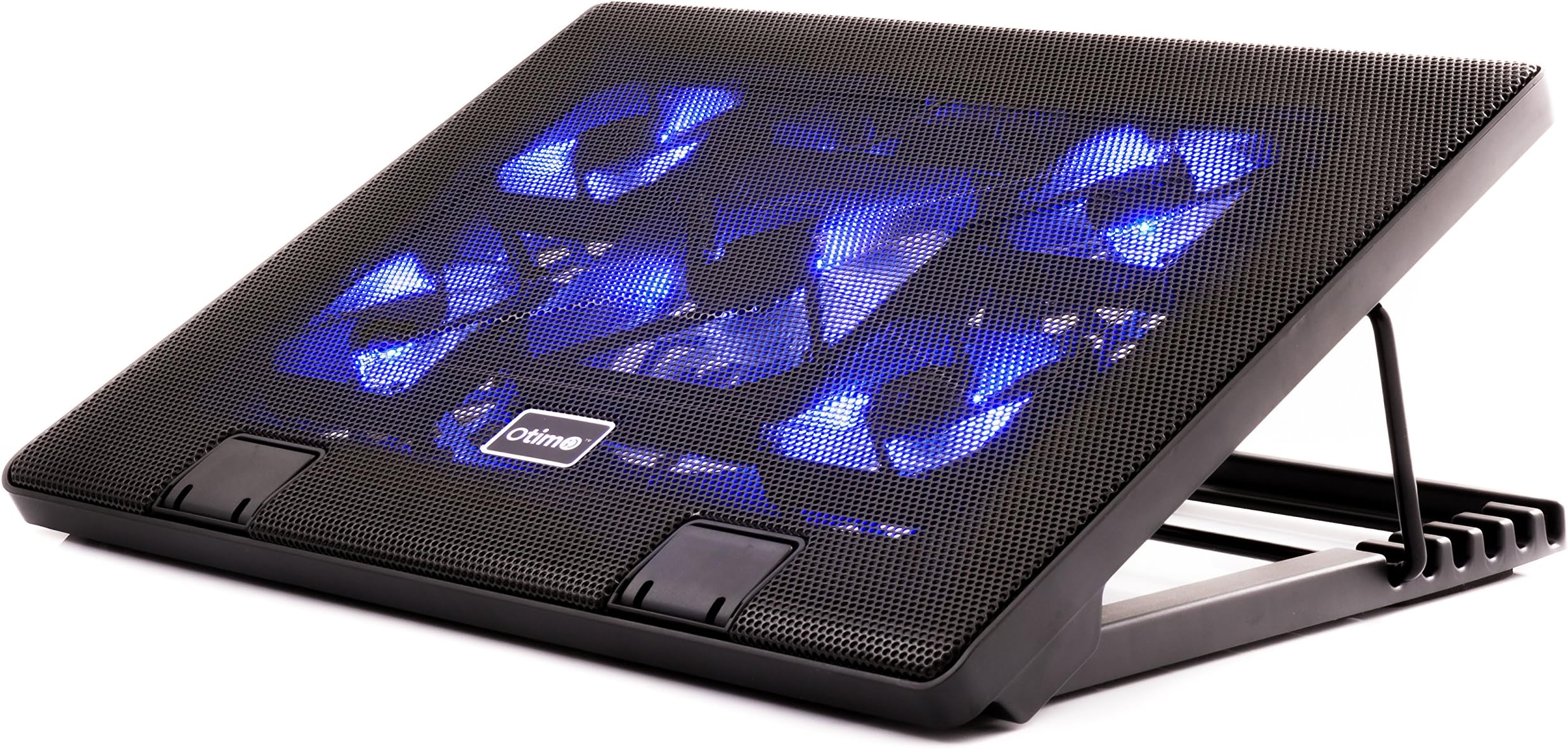 Otimo Laptop Cooling Pad for 12-17 inch Laptop - 5 Ultra Quiet Fans - USB Powered w/2 Ports - Adjustable Angled Stand - USB Hub