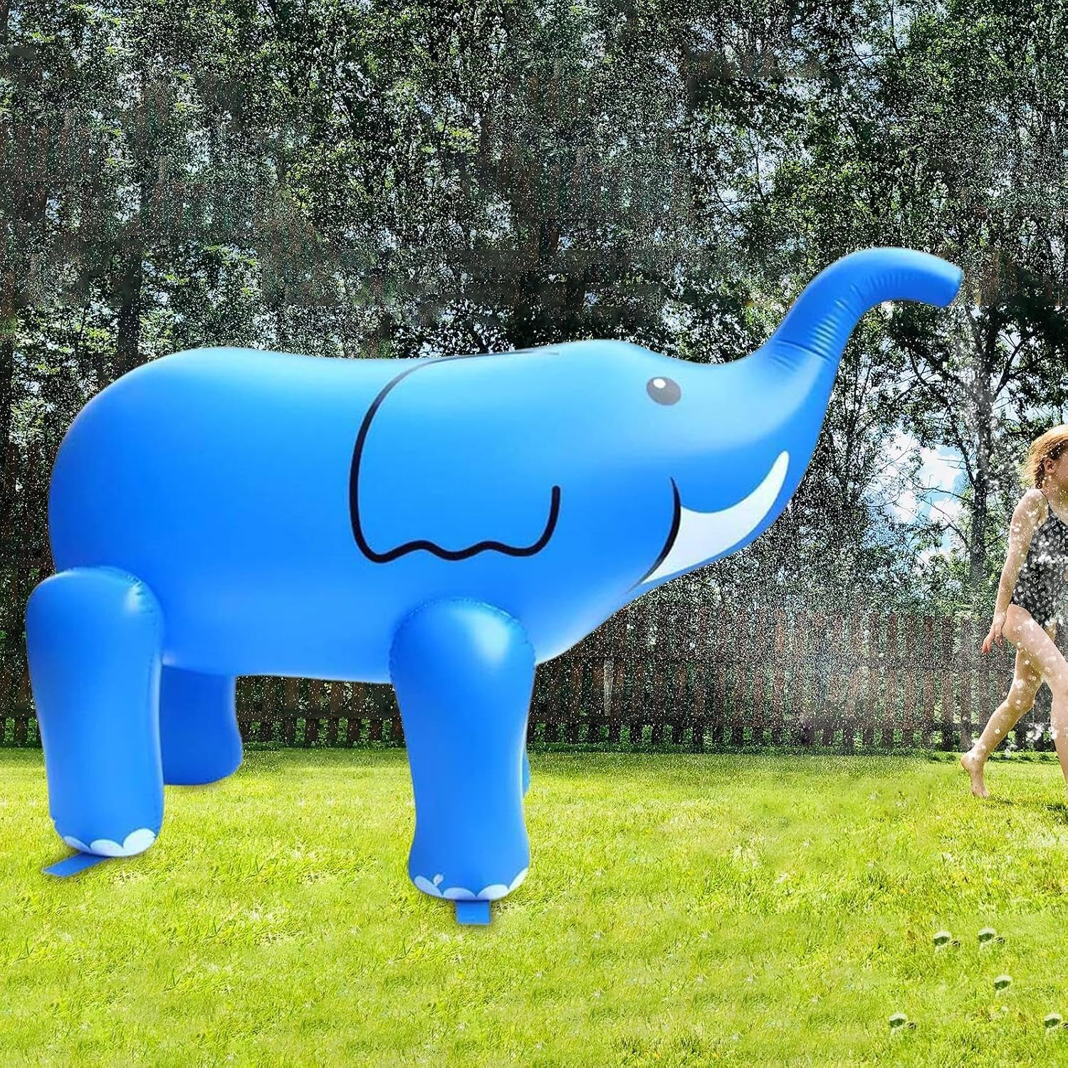 Elephant Water Sprinkler for Outdoor Fun, Blue