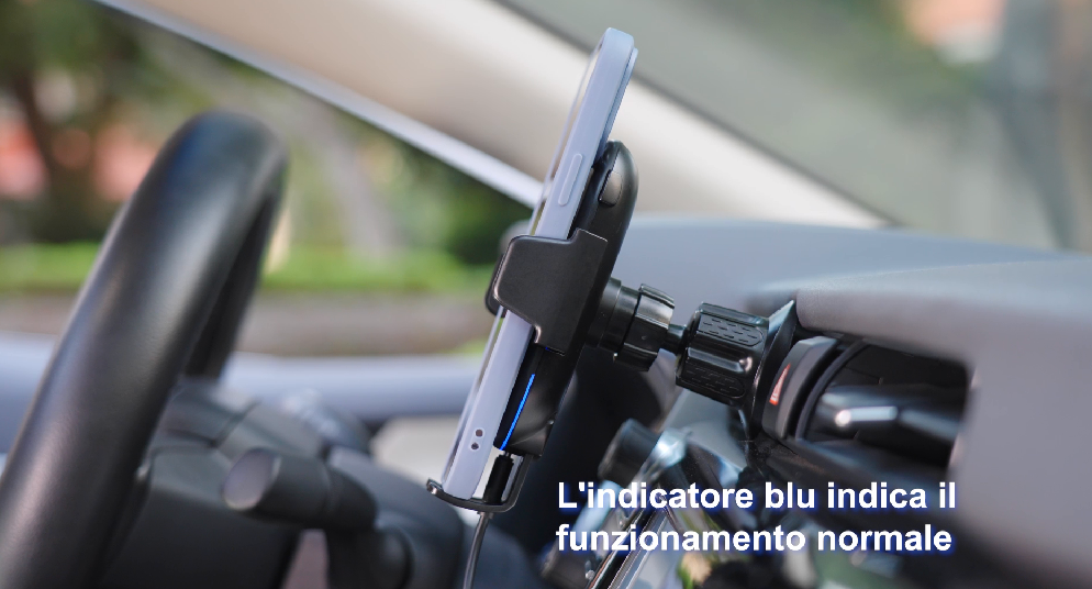 Lanparte Supporto Telefono Auto Con Caricabatterie Wireless Veloce 15W - Ventosa