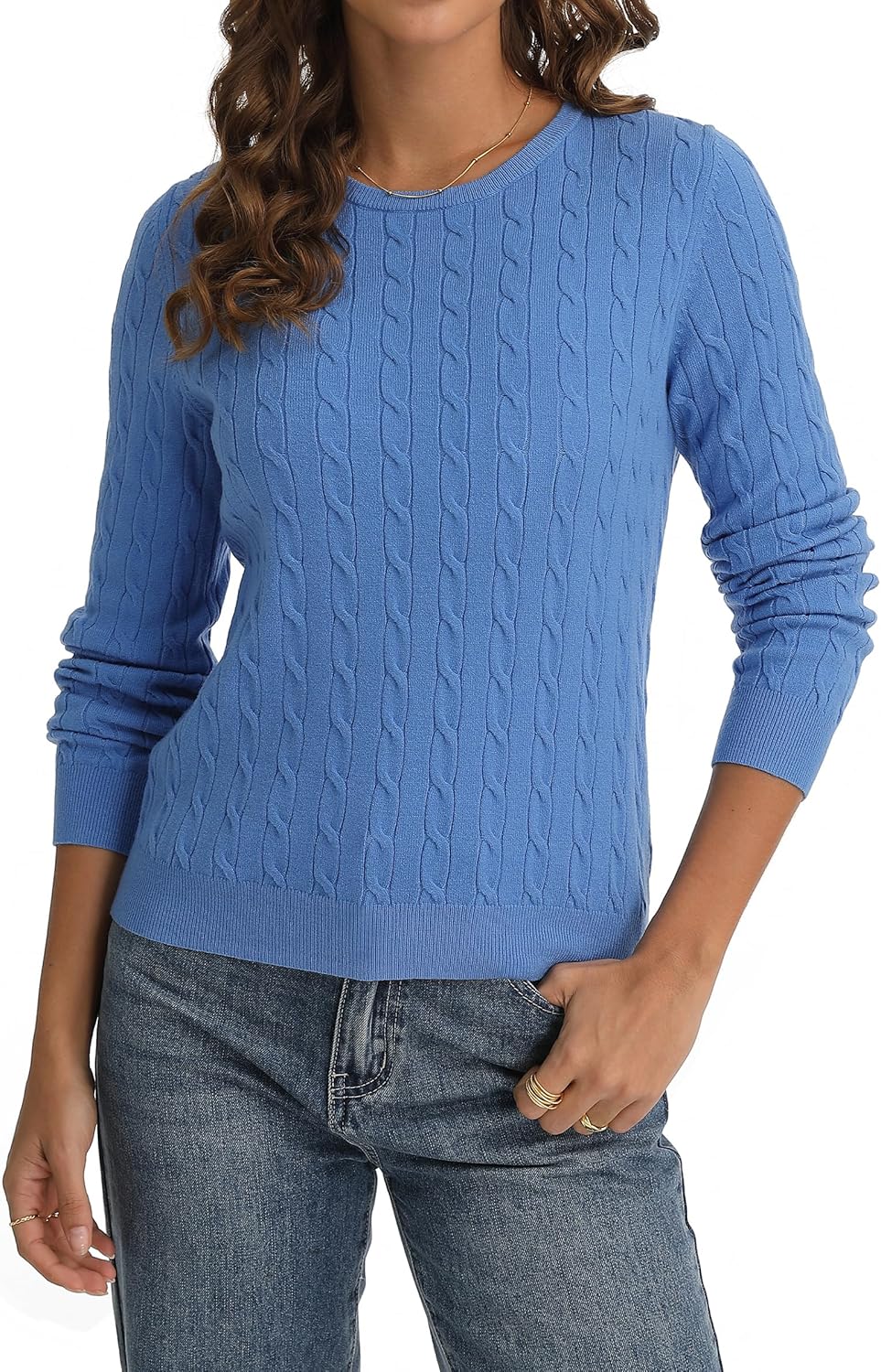 QUALFORT Womens Lightweight Cable Knit Soft Business Casual Trendy Pullover Sweaters 2026 - Image 3