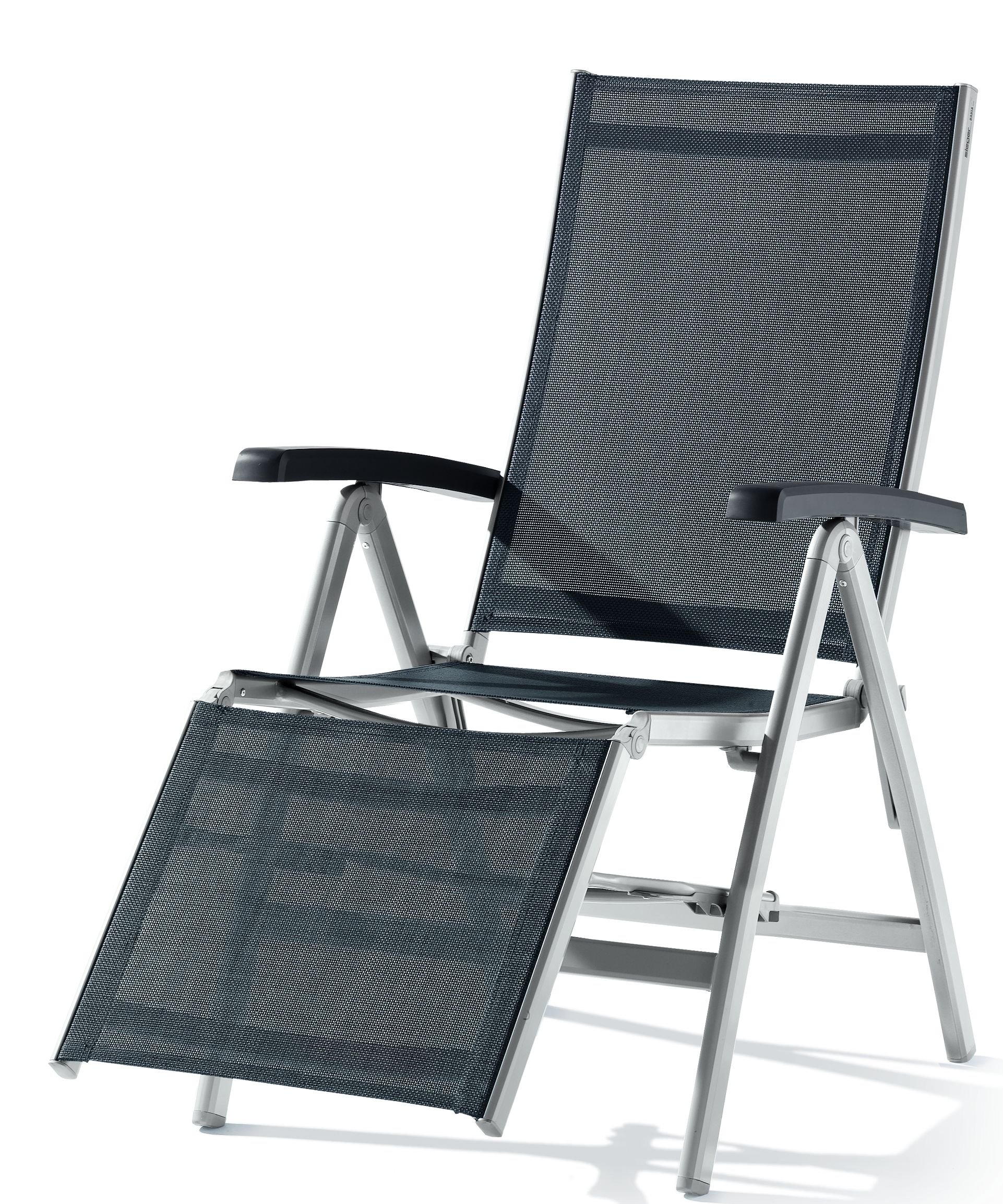 Dossier réglable aluminium Sieger relax pour jardin gris 95x62x109cm