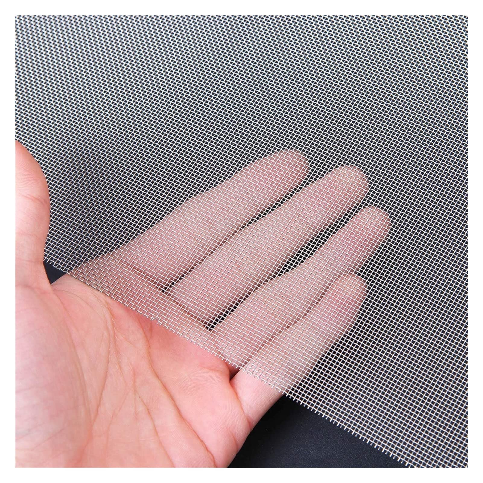 LIEOWYD Stainless Steel Woven Wire Mesh Woven Wire 16 Mesh, Stainless Steel Air Vent Mesh, Hard and Heat Resisting Screen Mesh, Mosquito Net for Windows, Never Rust, Easy to,Silver-16 Mesh-1x10m