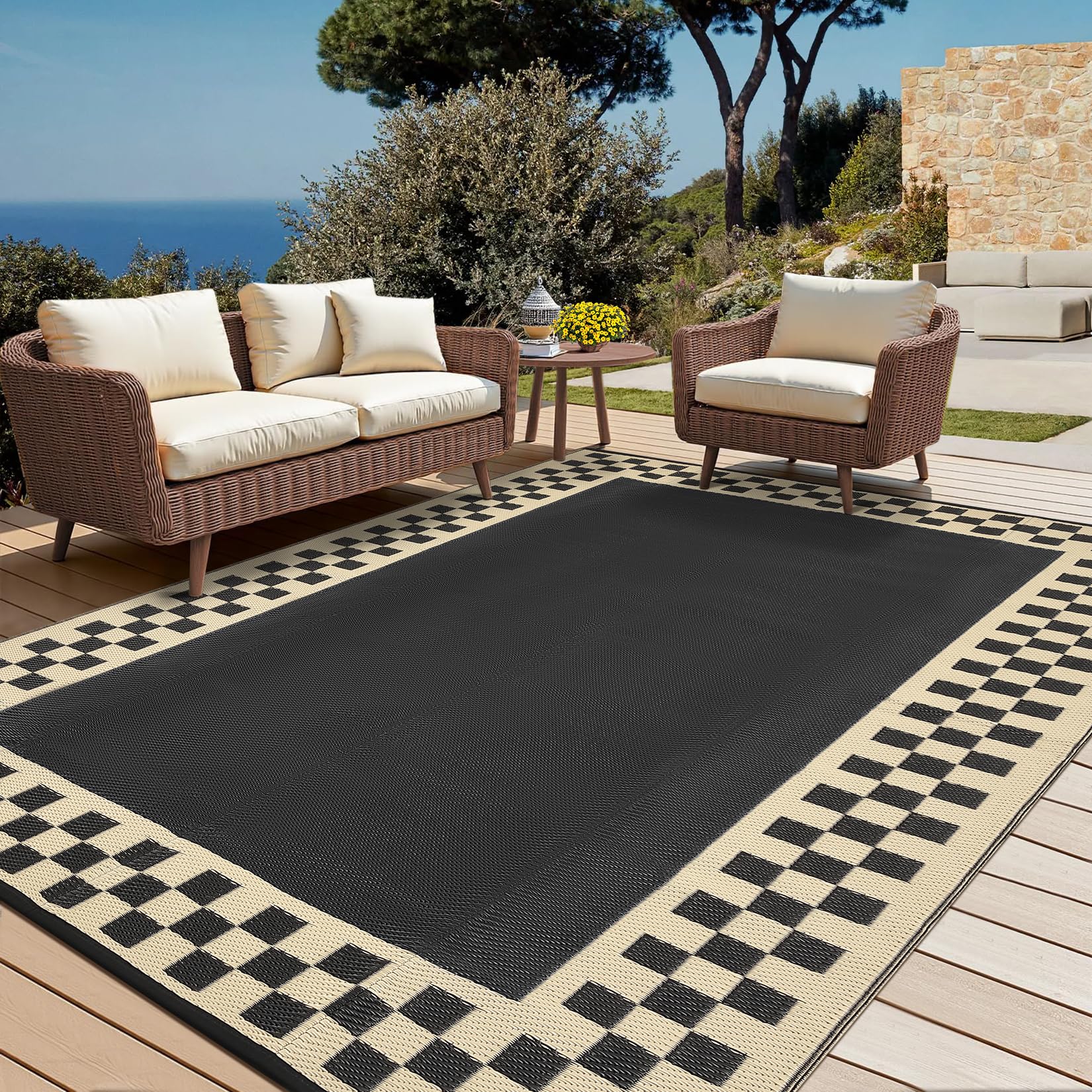CAROMIO Outdoor Teppich Border