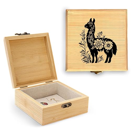 Llama Trinket Keepsake Decorative Jewelry Box, Gifts For Women, Llama