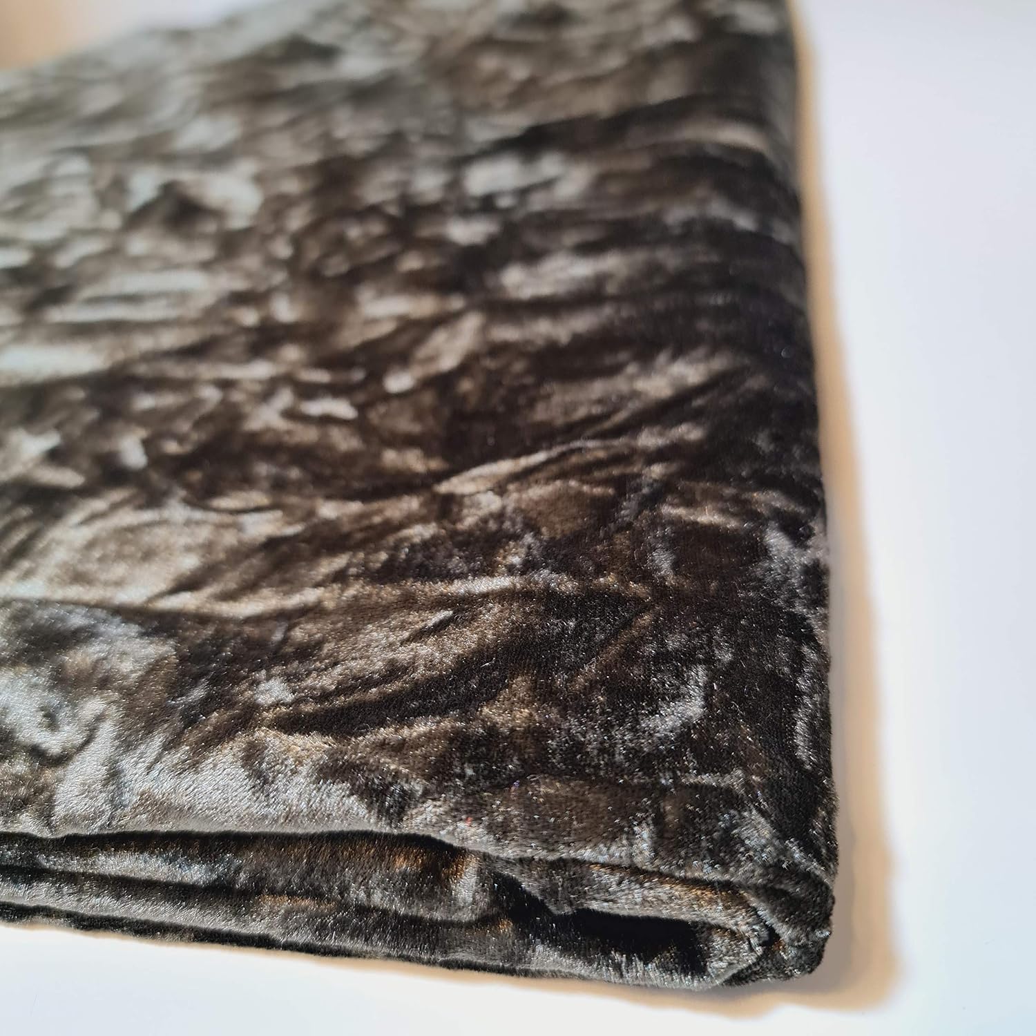 Textile Station Premium Quality Marble Crushed Velvet Medium Weight Stretch Fabric Material 58" Wide Available in 26 Colours (Dark Olive) - Image 3