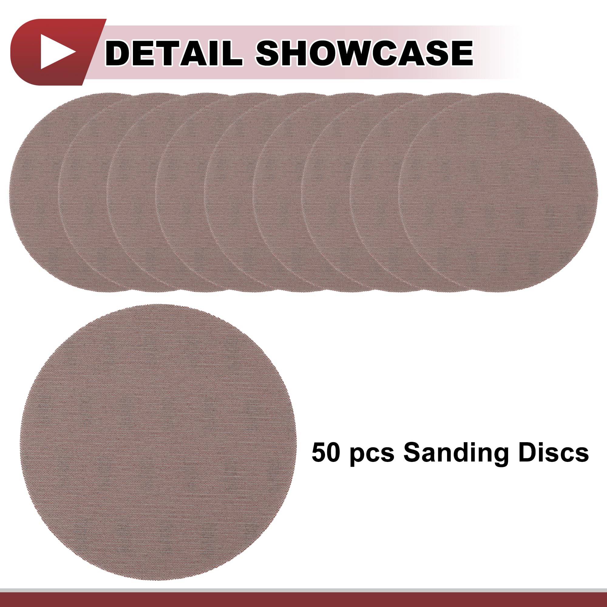 HEROFFIX 50 Pcs 9 Inch Abranet Sanding Mesh Anti-Clog Hook Loop Dust Free Net Sandpaper 100 Grit Brown Aluminum Oxide - Image 4