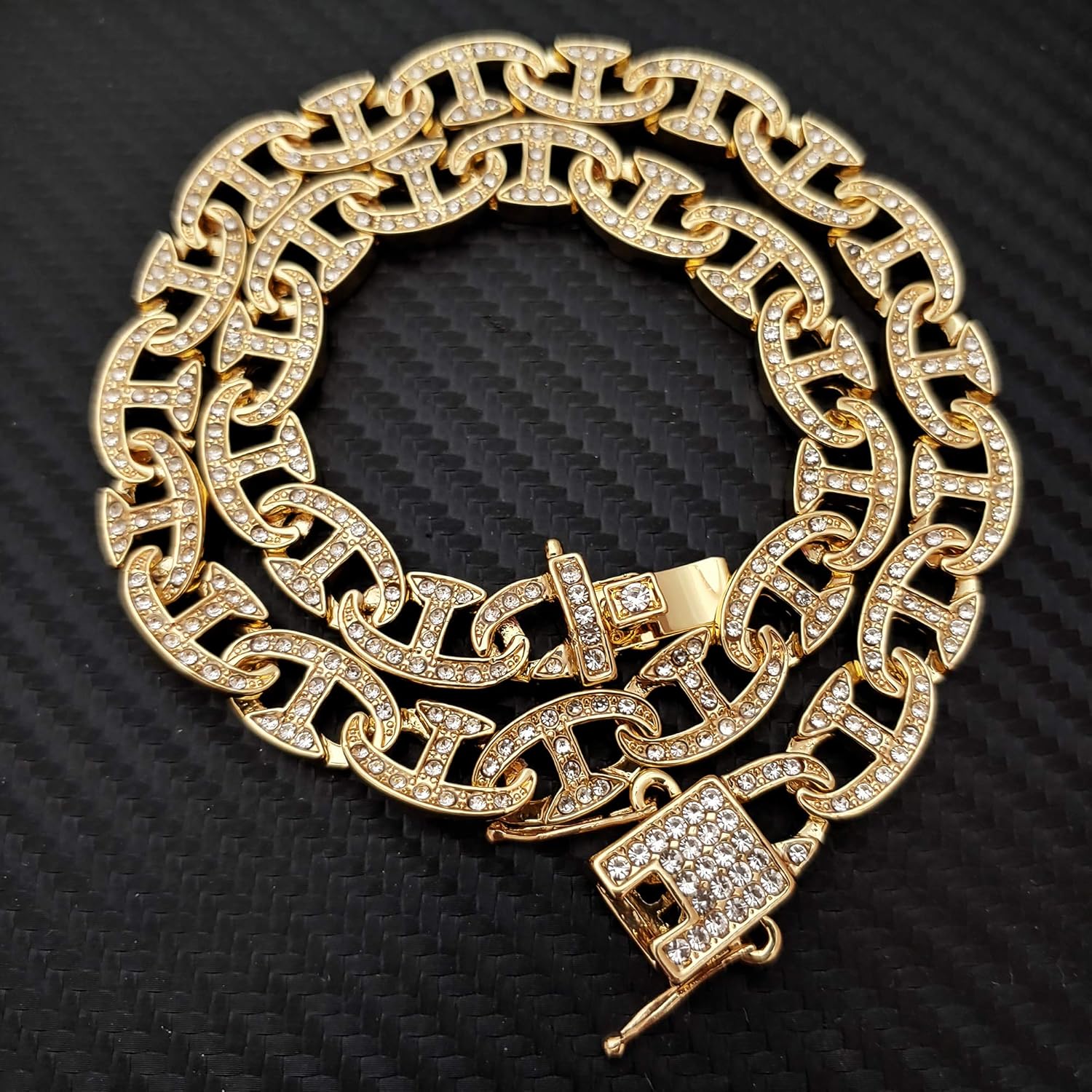 Hip Hop Iced 12mm 18" Miami Cuban Box Lock Choker Chain Necklace