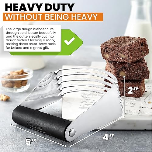 Miniatura 5 de Spring Chef Juego de batidora de masa grande y cortador de galletas, cortador profesional de repostería de acero inoxidable resistente, agarre