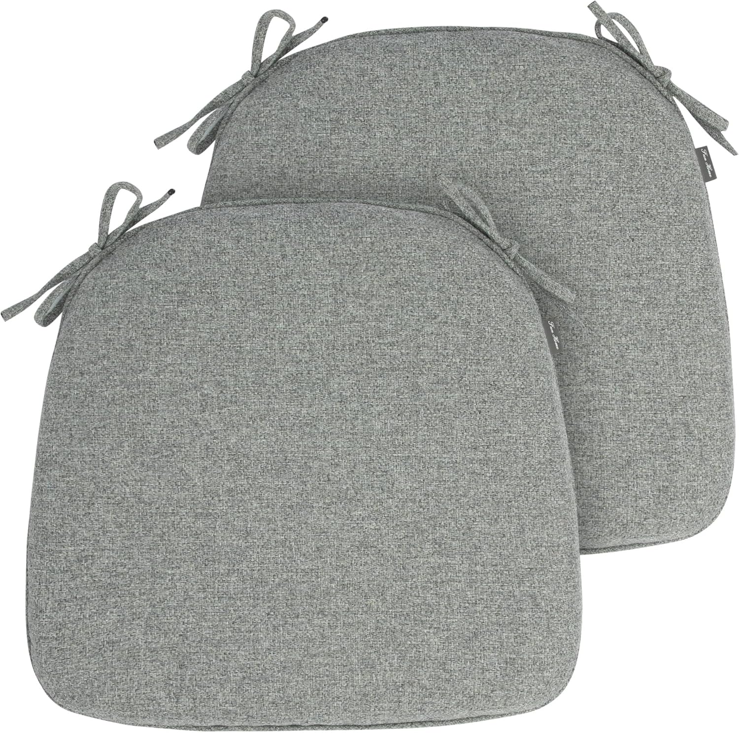 funhome 17"x16"x2" outdoor chair cushions set of 2, water resistant patio chair pads with ties, seat cushions for home garden furniture decoration-light grey set of 2 light grey