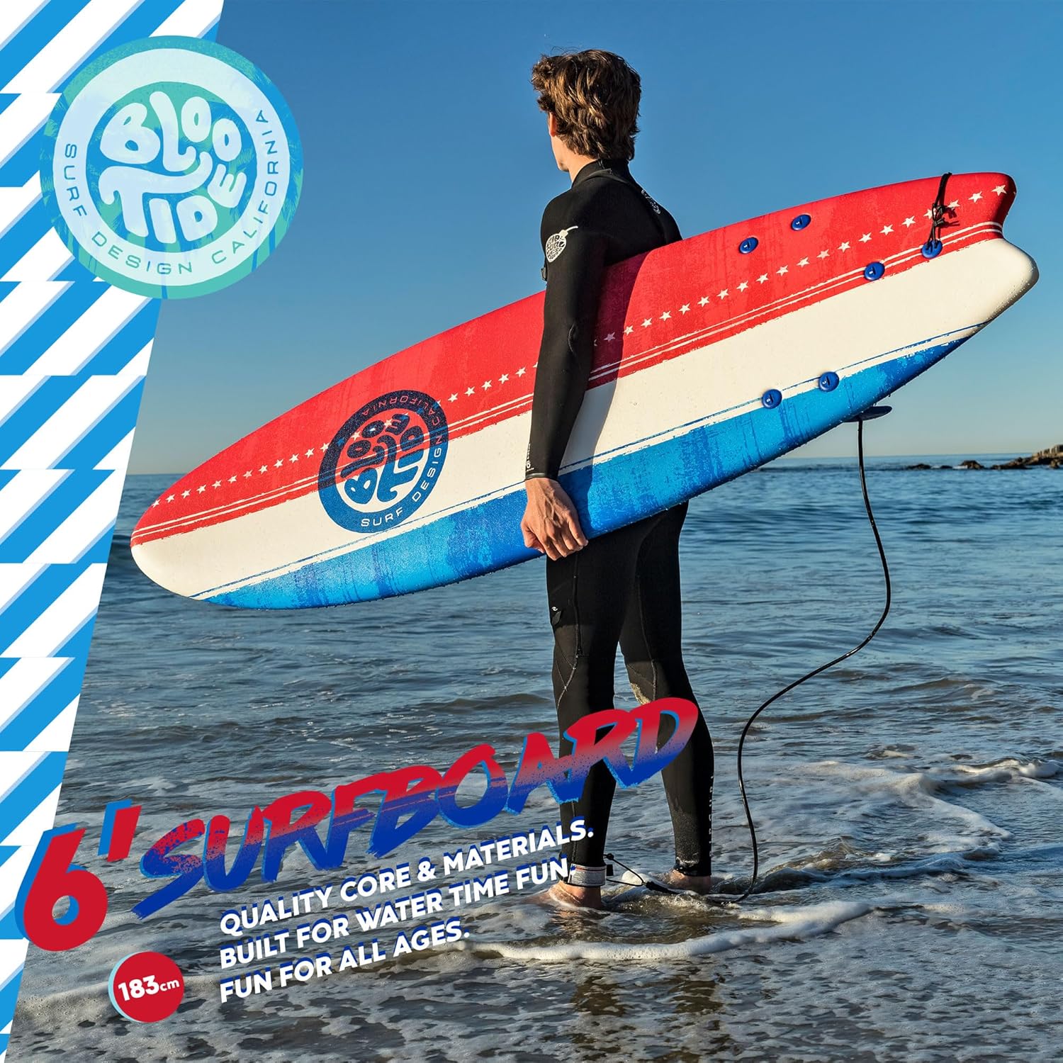 Foam Bloo Tide 6’ Swallow Tail Soft Surfboard