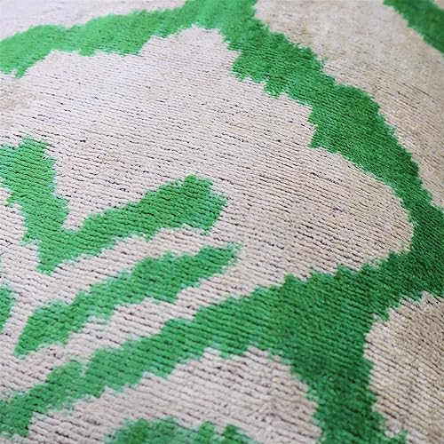 Miniatura 9 de Almohada decorativa hecha a mano con relleno de plumón, estampado de tigre verde, funda de cojín lumbar de seda de terciopelo suave para sala de