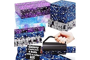 THMORT Galaxy Birthday Wrapping Paper Roll