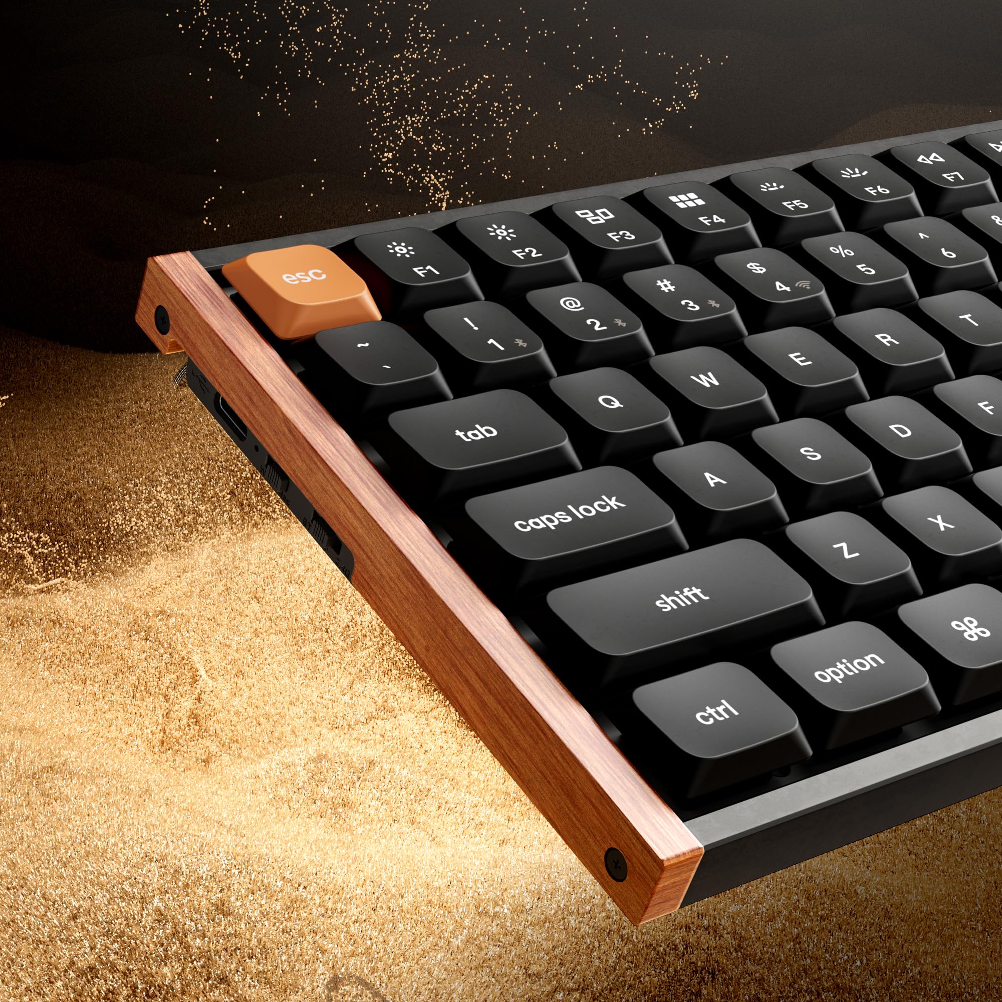 Keychron K3 Max QMK/VIA - Tastiera meccanica senza fili programmabile, 2,4 GHz/Bluetooth/USB-C, telaio in legno, Gateron Hot Swap, interruttore rosso per Mac e Windows - QWERTY US Layout