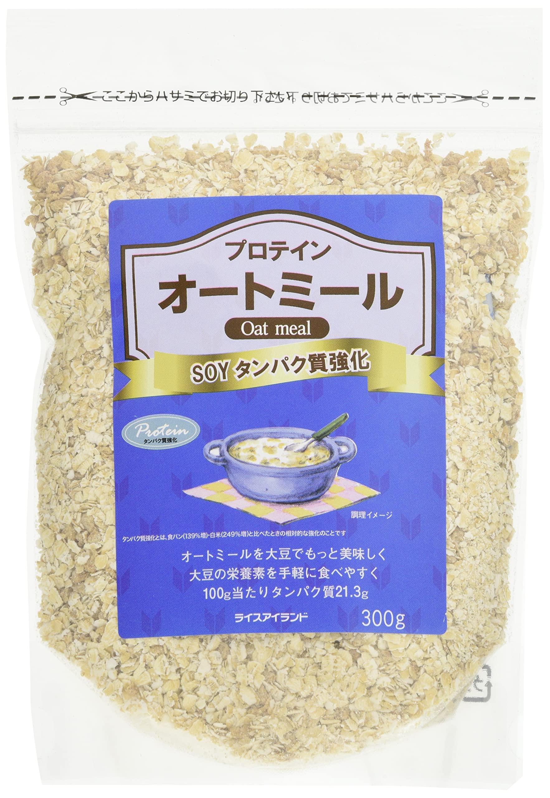 Amazon.co.jp: ライスアイランド プロテイン強化オートミール 300g ×5 