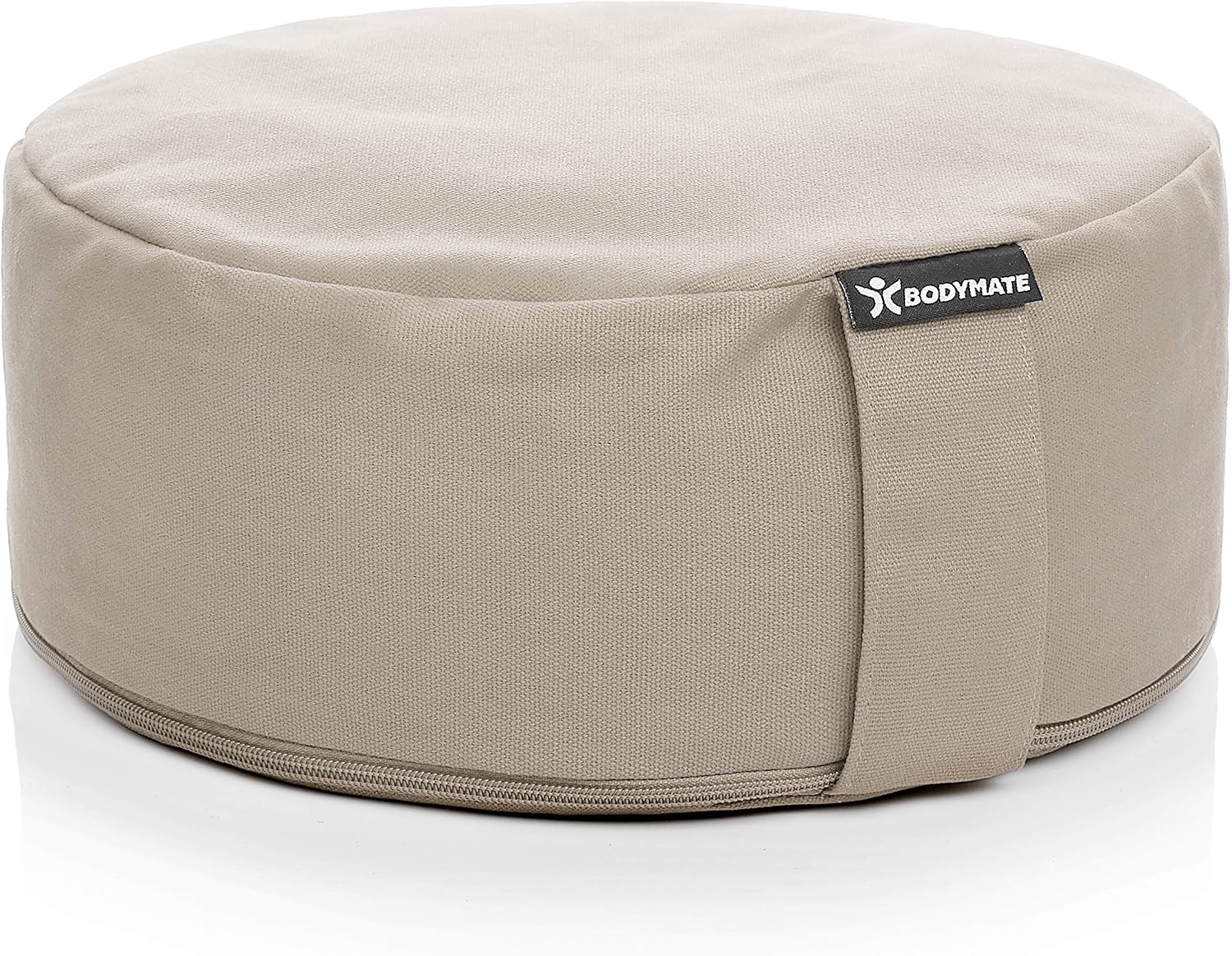 BODYMATE Meditation Cushion/Yoga Pillow D=12inch H=5inch – Removable Washable 100% Cotton Cover - Inner Cotton Bag Filled with buckwheat husks