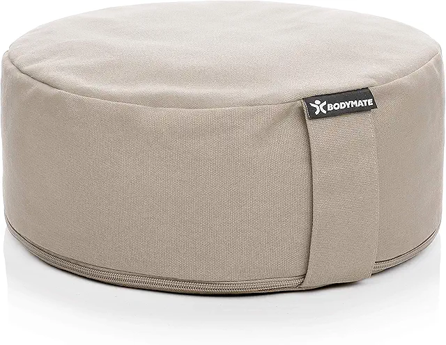 BODYMATE Yoga Cushion - Round Meditation Seat with Buckwheat Filling