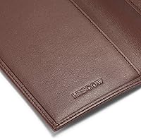 Vista 8 de HISCOW Funda de cuero suave para chequera y tarjetero con divisor - Piel de becerro italiana, Marrón, Contemporáneo