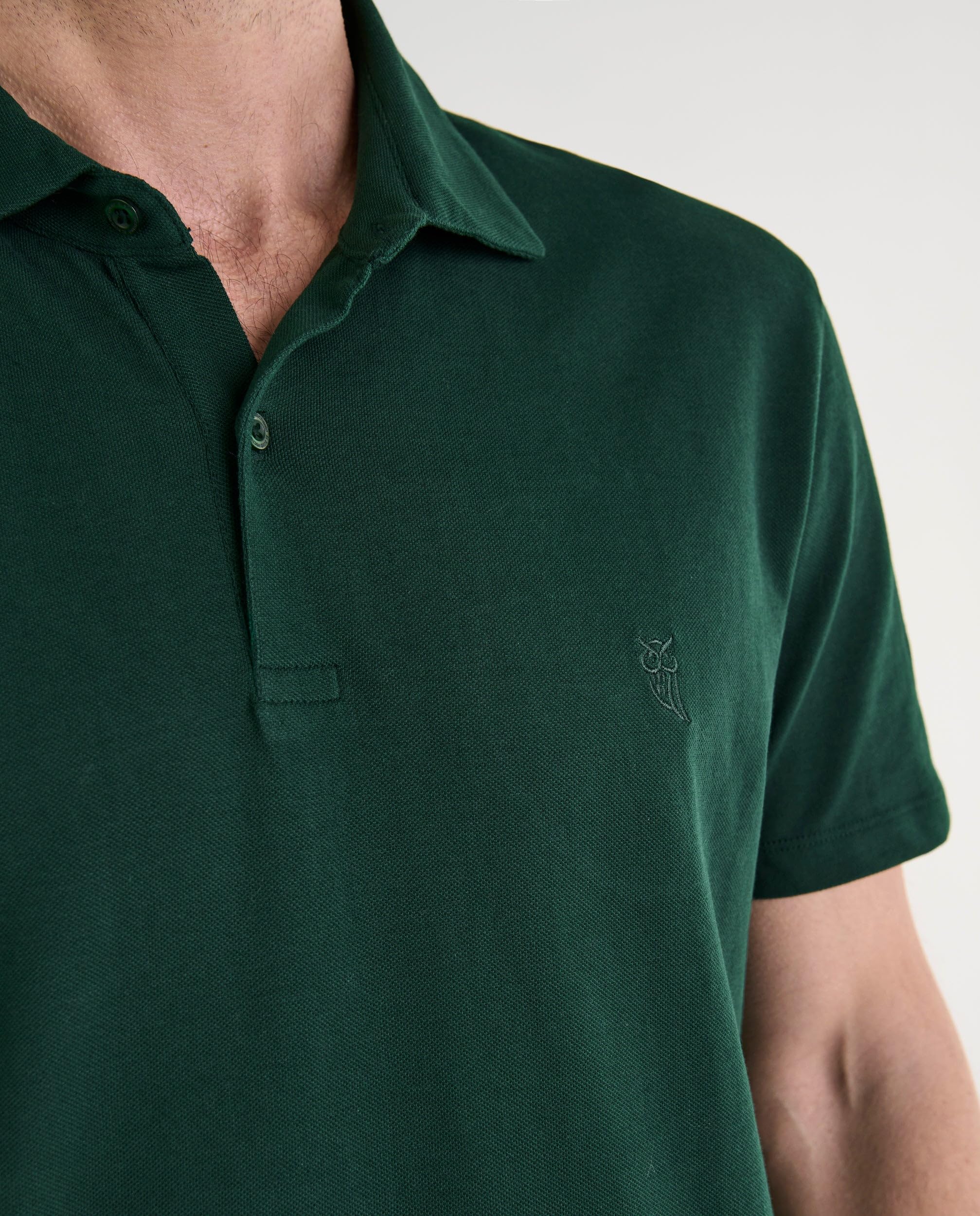 El Búho Nocturno Polo Hombre Manga Corta Algodón 100% Piqué Liso - Cuello Italiano Spread Firme Elegante - Regular Fit Holgado Largo - Deporte Casual Vestir Tallas Grandes S-5XL — view 4