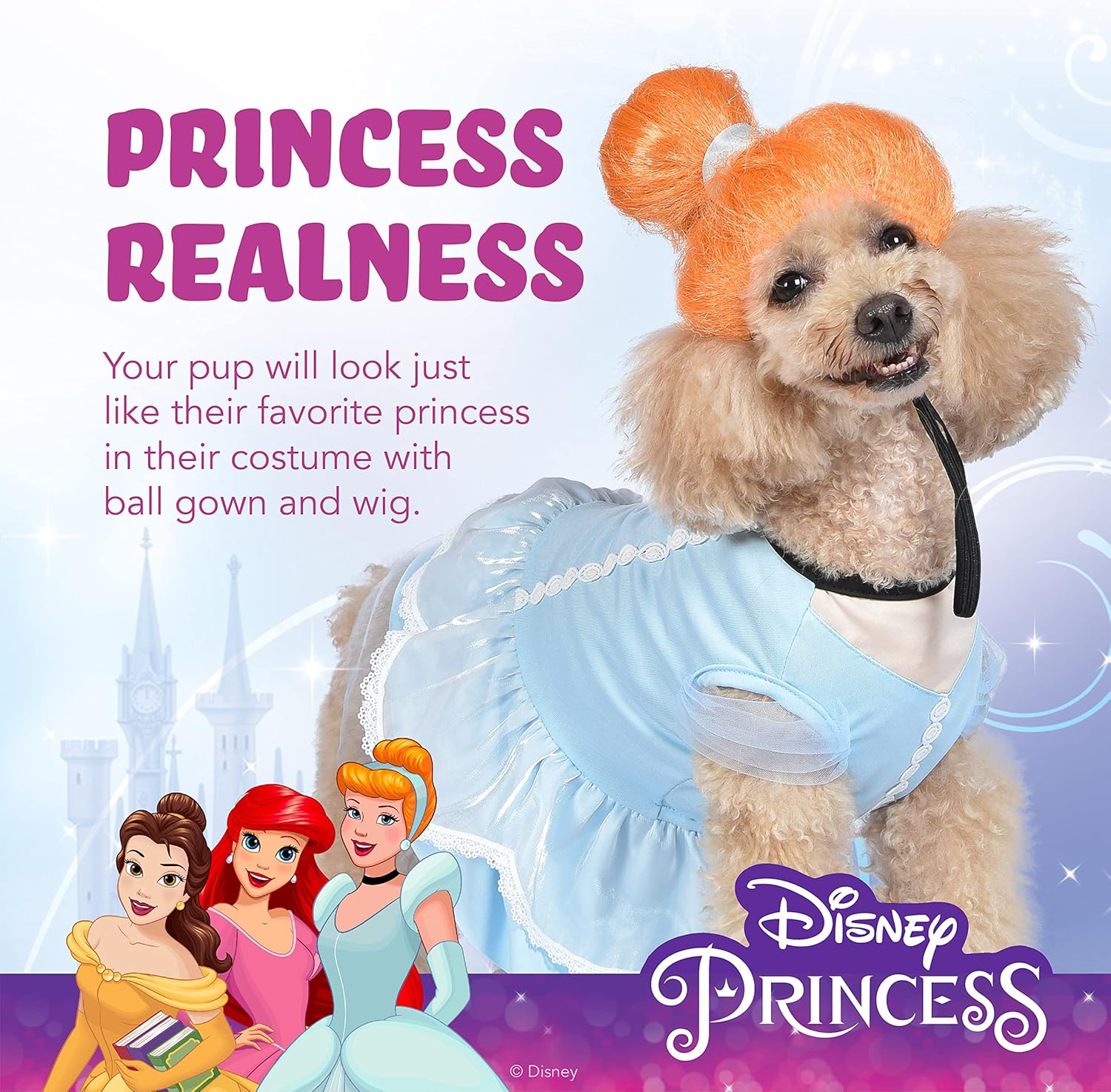Disney Princess Cinderella Costume for Pets - Extra Extra Large, Officially Licensed Dog Halloween Costume