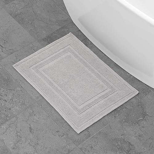 Jean Pierre - Alfombra de baño de algodón lavado a la piedra, decoración de baño de alta calidad, lavable a máquina, altamente absorbente, mide 17 x