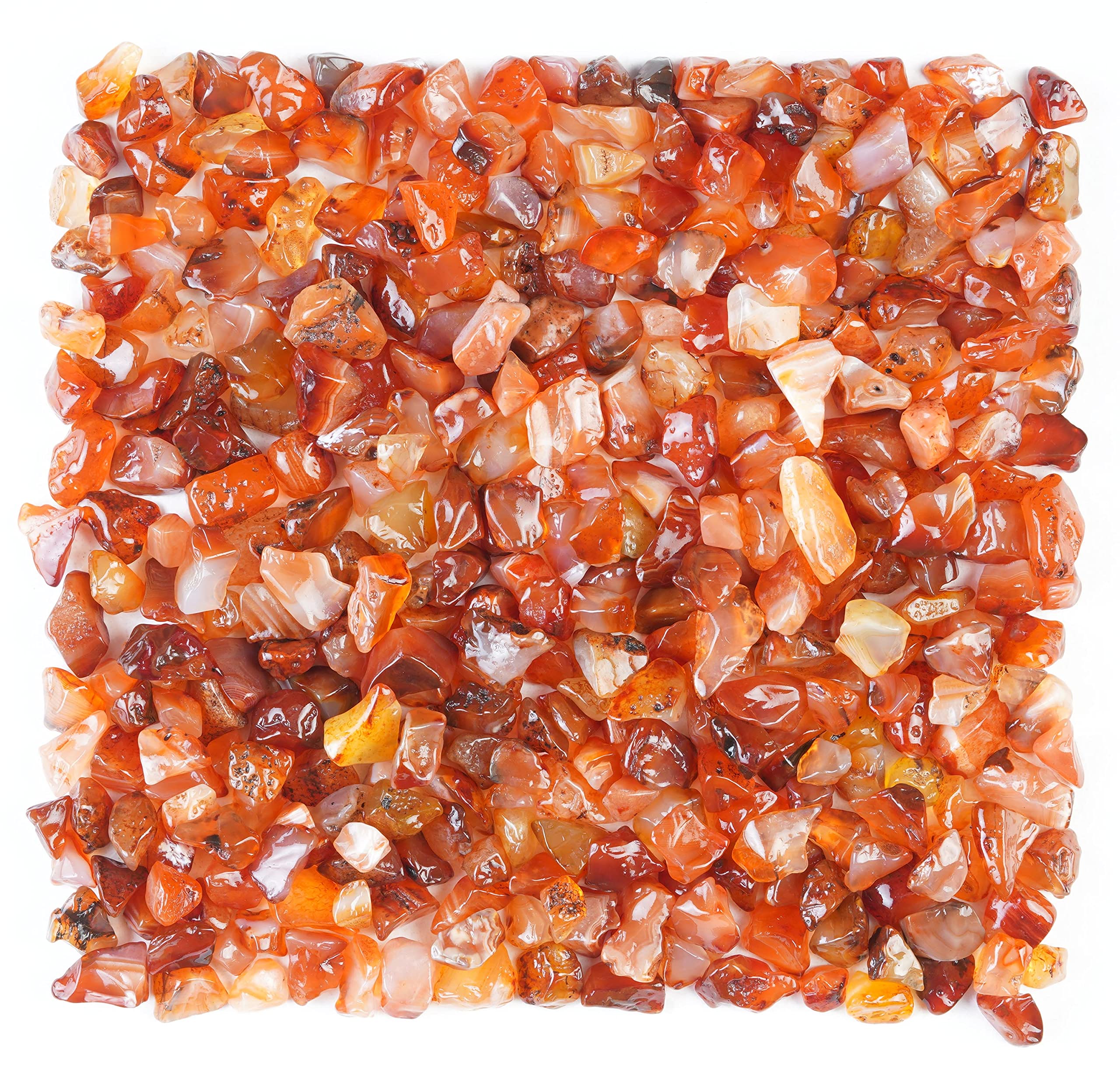 ZAICUS Carnelian Tumbled Stones 500g - Natural Healing Crystal Chips for Jewelry Making, Garden, Aquarium, Vase, Plant, Fountain, Home Decoration, and Wishing Bottles-image-17
