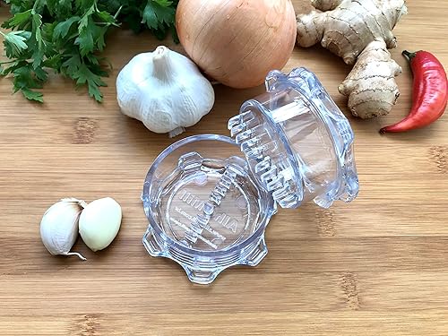 Miniatura 5 de Kit: pelador y tornado de ajo. La solución para prensa, picadora, trituradora y picadora multifuncionales para ajo, hierbas y jengibre – Fácil de