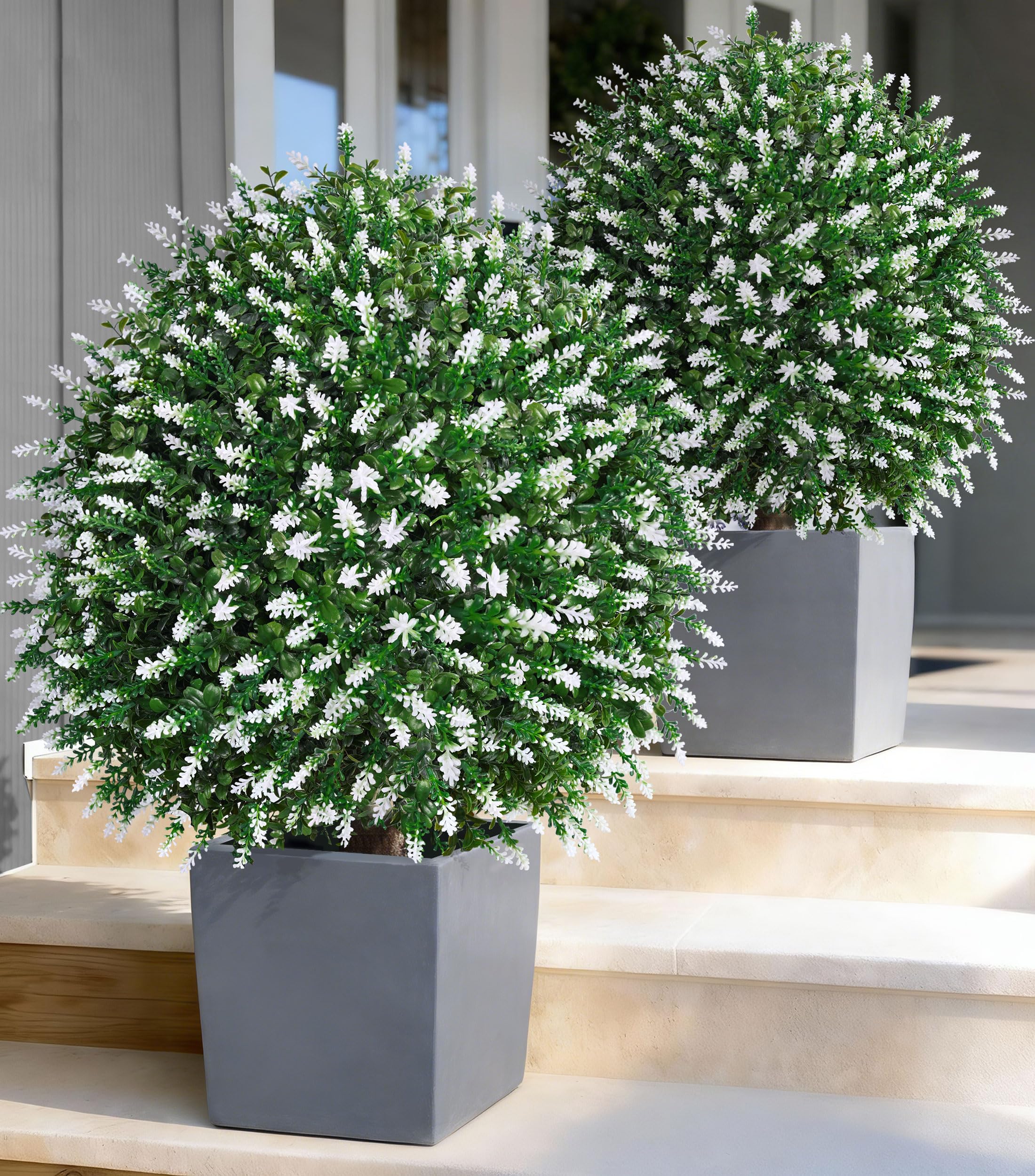 Amazon.com - HyeFlora 26'' Artificial Boxwood Topiary Trees with