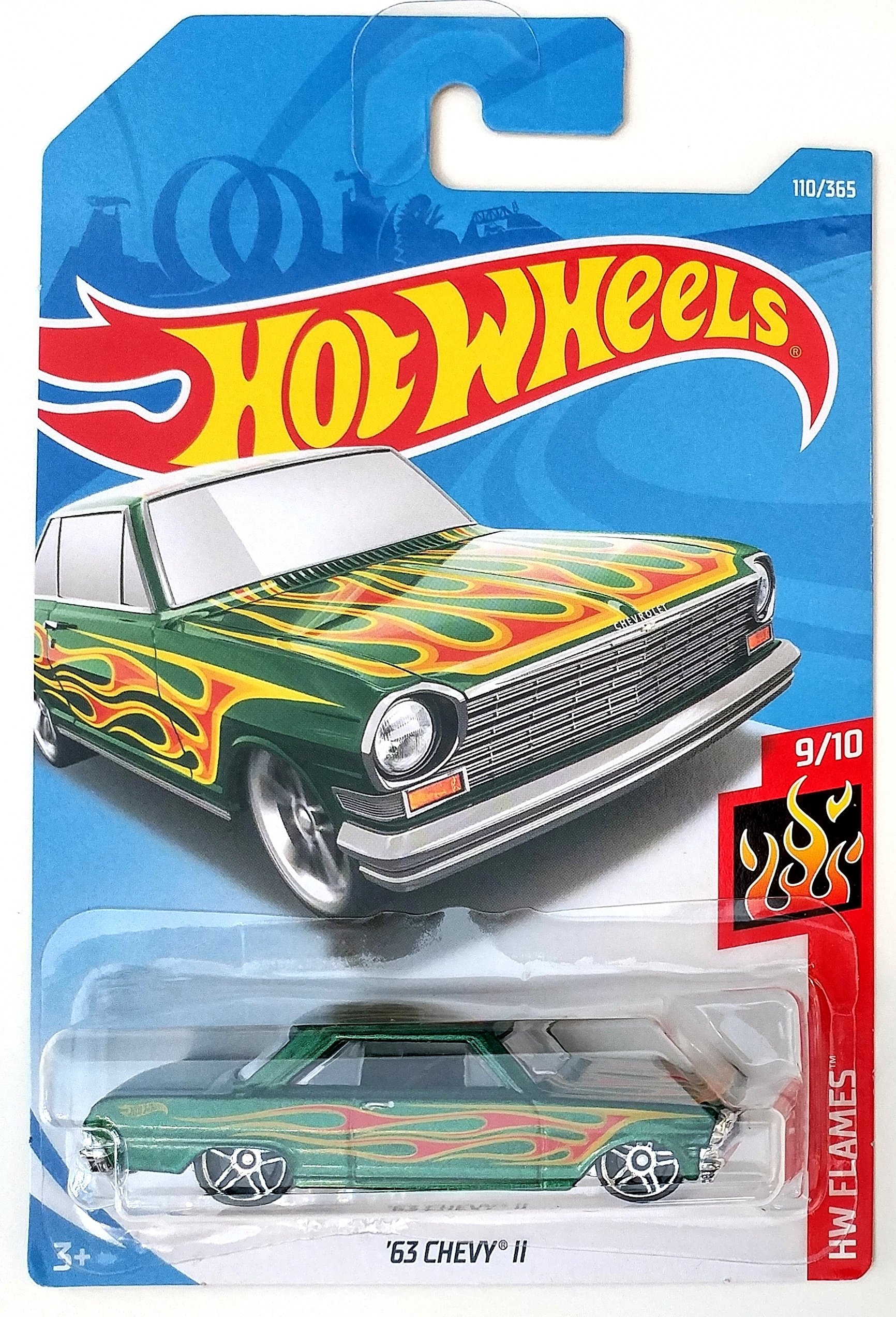 Buy Hot wheels 2018 '63 Chevy II HW Flames Green 110/365, Long