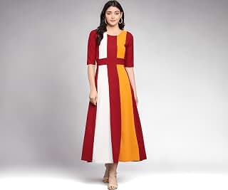 Women's Geometric Half Sleeve Maxi Dress