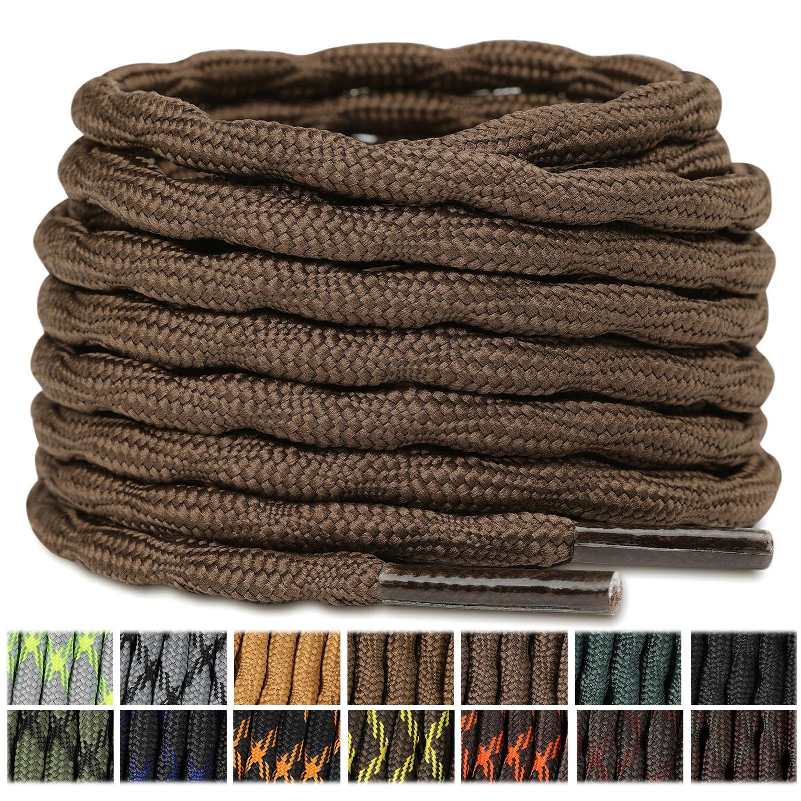 Stepace 2 Pares Cordones Redondos 4,5mm para Botas de Senderismo, Montaña y Trabajo, Cordones de Nylon Resistentes para Trekking — view 18