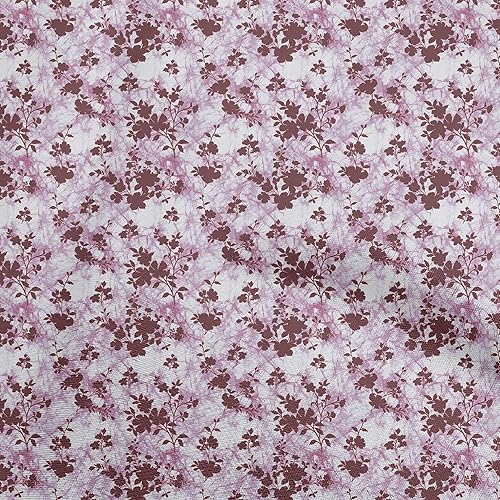 oneOone Cotton Cambric Wine Fabric Florals Sewing Craft Projects Fabric Prints by Yard 42 Inch Wide-XS