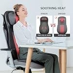 SNAILAX Shiatsu Back Massager with Heat, Deep Kneading Full Back Kneading Rolling Massage, Neck Back Massager Cushion, Gifts for Men Women