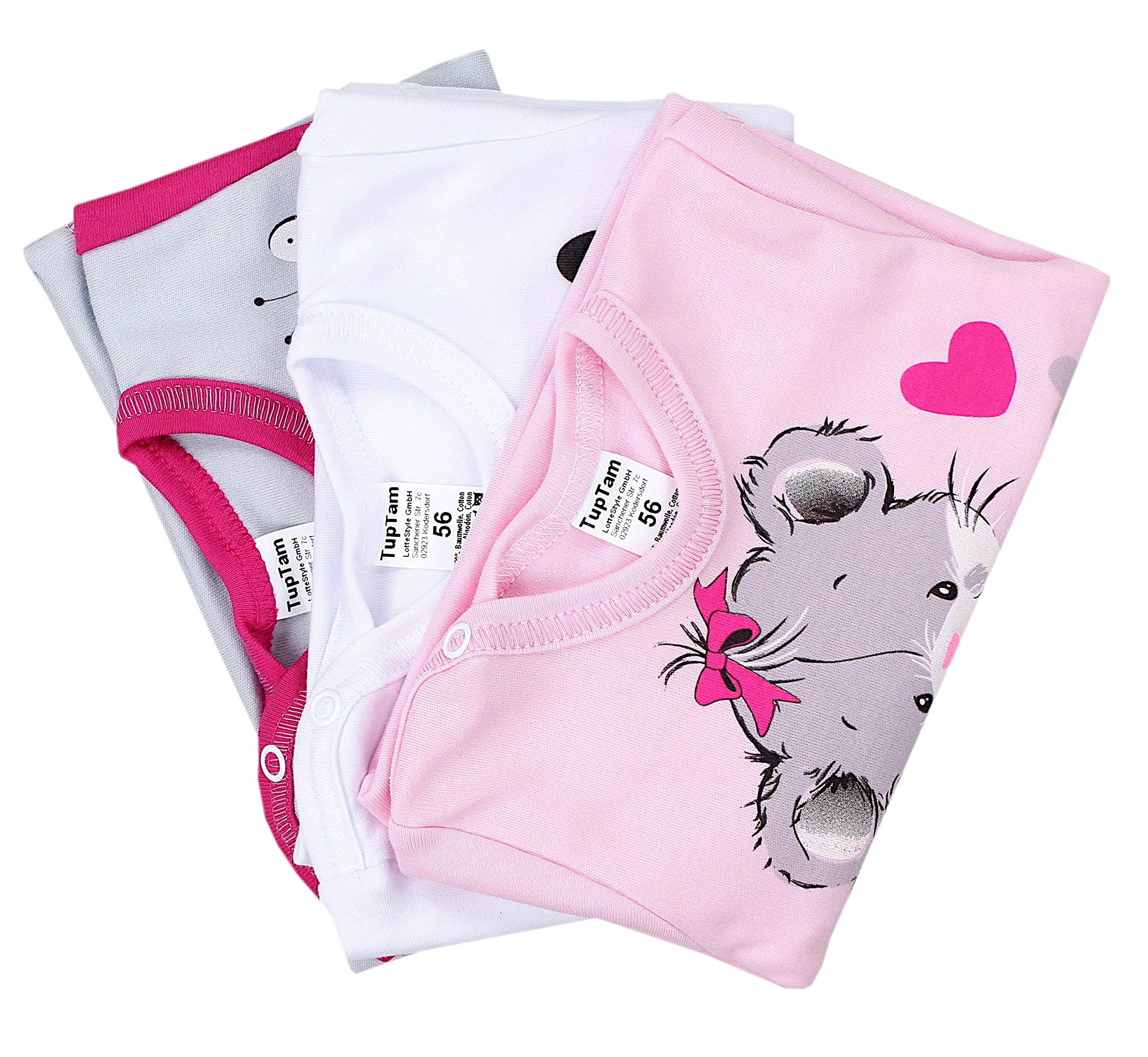 TupTam Blouses bébé à Manches Longues imprimé, Lot de 3