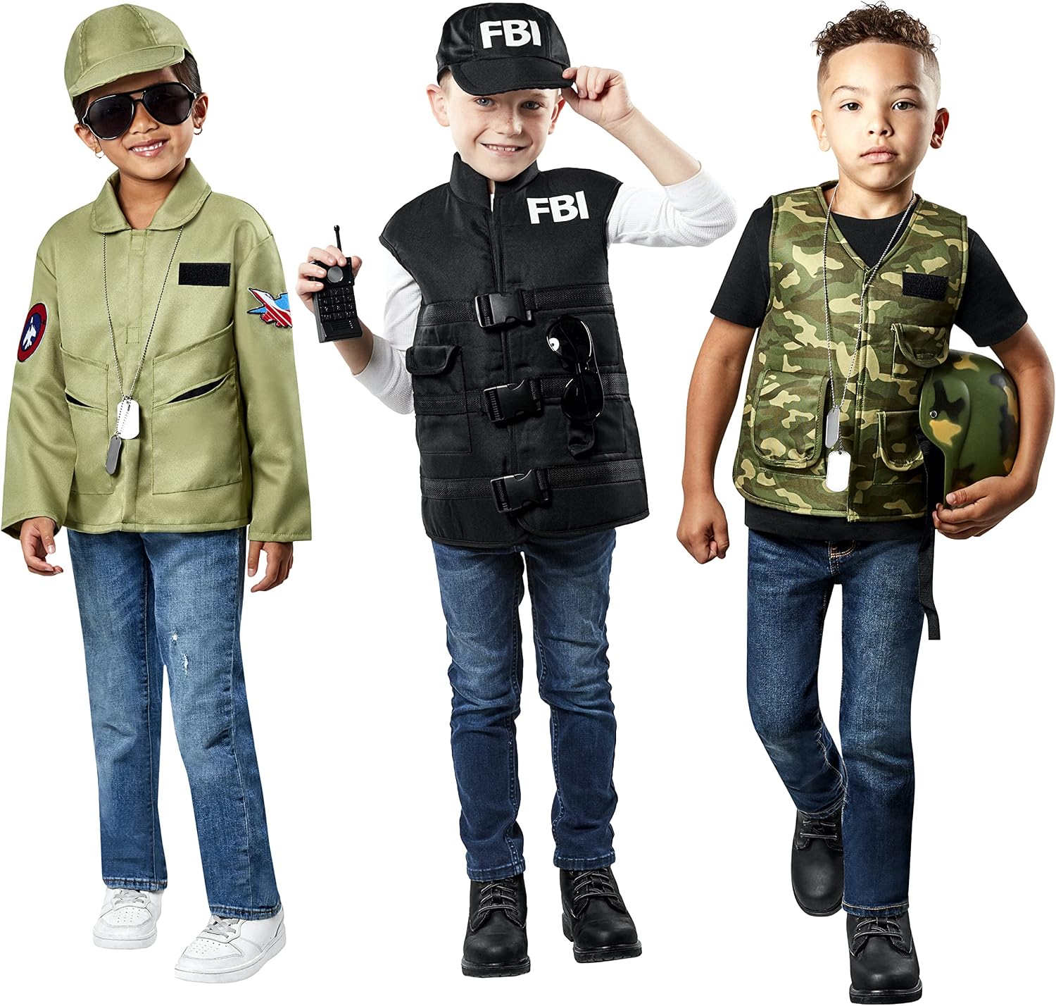 Forum Novelties Child's Tactical Hero Trunk Set (Soldier, Pilot, FBI), Small