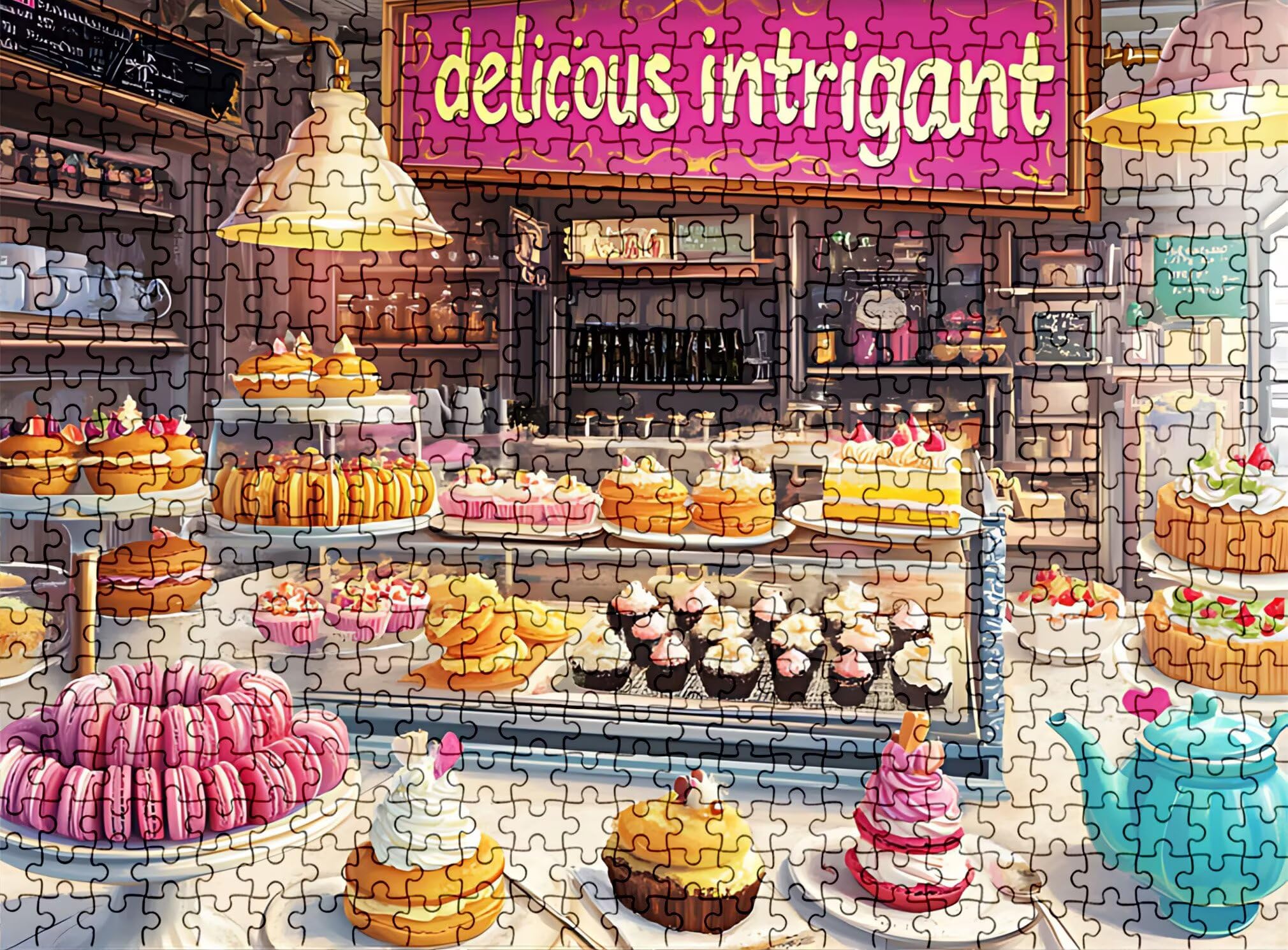 Puzzle 4000 elementów dla dorosłych, chleb kreskówka trudne i kolorowe drewniane puzzle, duża łamigłówka 141,5 x 87,5 cm, antystresowa gra z plakatem, dekoracja ścienna domu, prezent dla kobiet w0-633