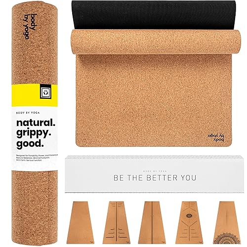 Luxury Cork Yoga Mat - Non Slip, Extra Thick Grip. Thicker, Longer, and Wider for More Comfort and Support. Tough Enough For Hot Yoga. Natural, Non Toxic, and Eco Friendly. Optional Alignment Lines. - Mini 72" x 24" x 4.25mm - Classic