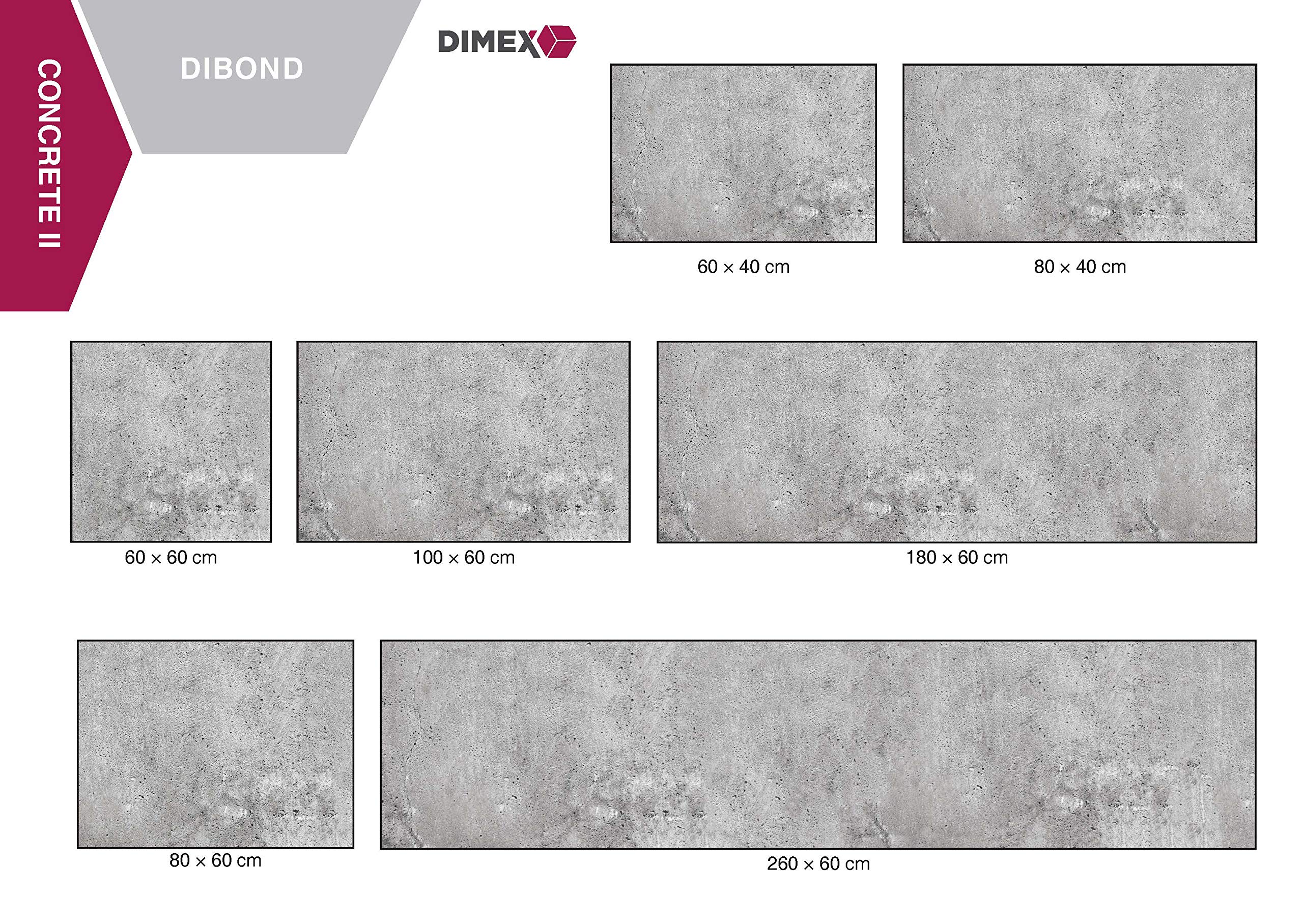 Pannello da cucina composto da cemento II 80 x 40 cm | paraspruzzi cucina per lavello | Qualità premium in alluminio Dibond, spessore 3 mm – Made in EU | colla inclusa