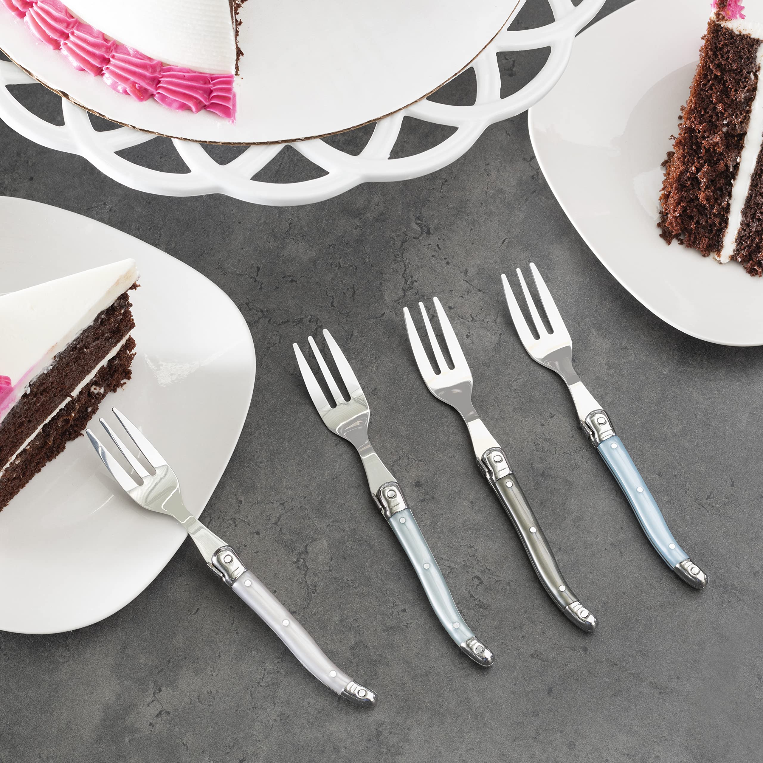 French Home Laguiole Cake Forks, Set of 4 - Mother of Pearl — Amazon image 3