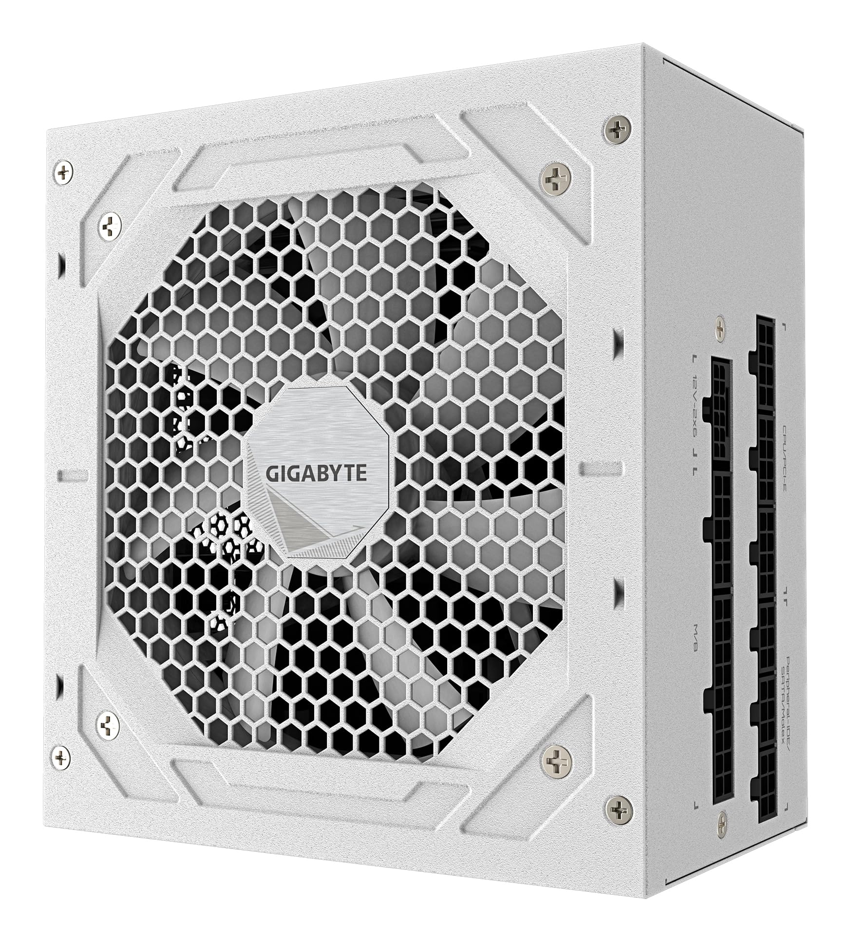 Gigabyte UD750GM PG5 ICE 80 Plus Gold Fully Modular 750w PCIe 5.0 White Power Supply Unit, ATX 3.1, 12VHPWR GPU Connector, Flat Cables, 10 Year Warranty - 2