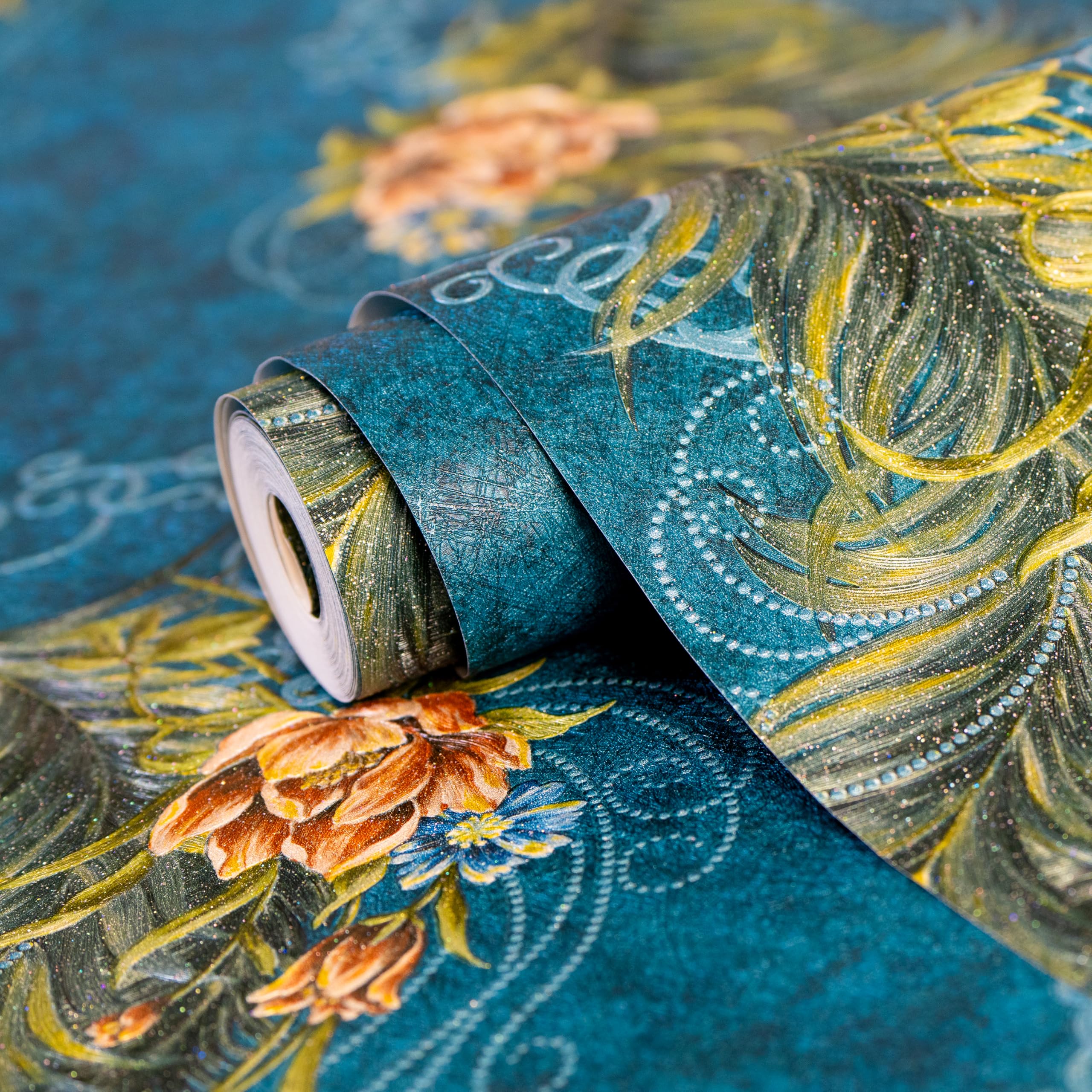 See full amazon price history chart for wolpin Wallpaper Non-Woven Non-Adhesive 53 cm x 9.5m (± 3%) Peacock Feather Floral Design with Texture Sparkle, Blue 54.18 sq ft wolpin Wallpaper Non-Woven Non-Adhesive 53 cm x 9.5m (± 3%) Peacock Feather Floral Design with Texture Sparkle, Blue 54.18 sq ft (B0DBGCFQB7) Amazon Price History, Amazon Price Tracker