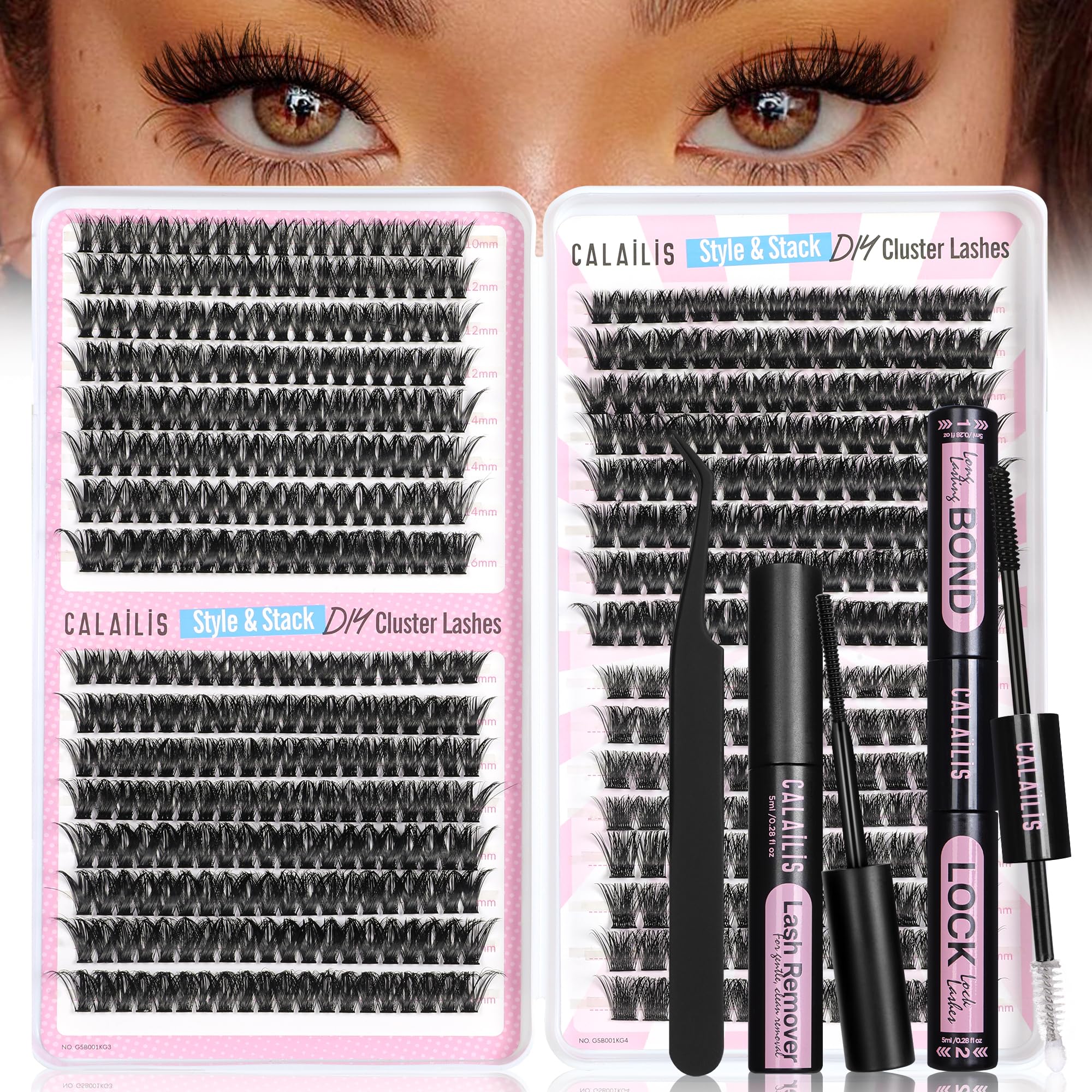 CALAILIS DIY Cluster Wimpern D Curl Individuelle Extensions 703LASH-5